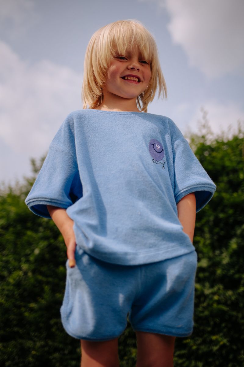 Daily Brat Gigglin Towel Shorts Blue