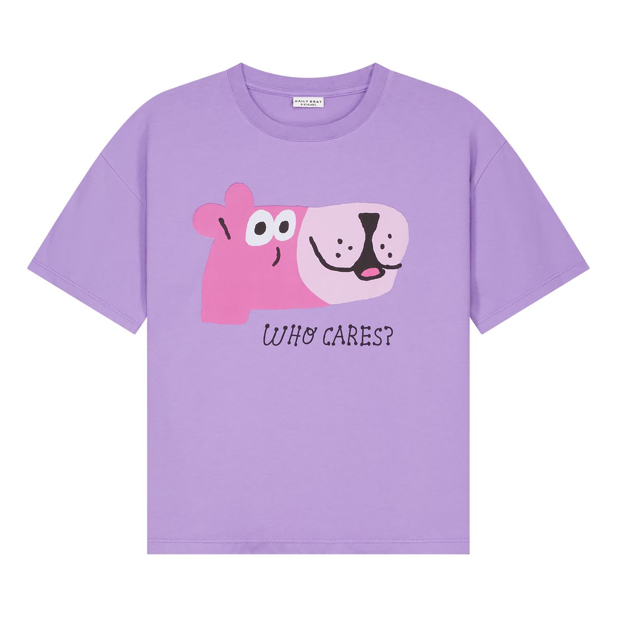 Daily Brat Who Cares T-shirt Paisley Purple