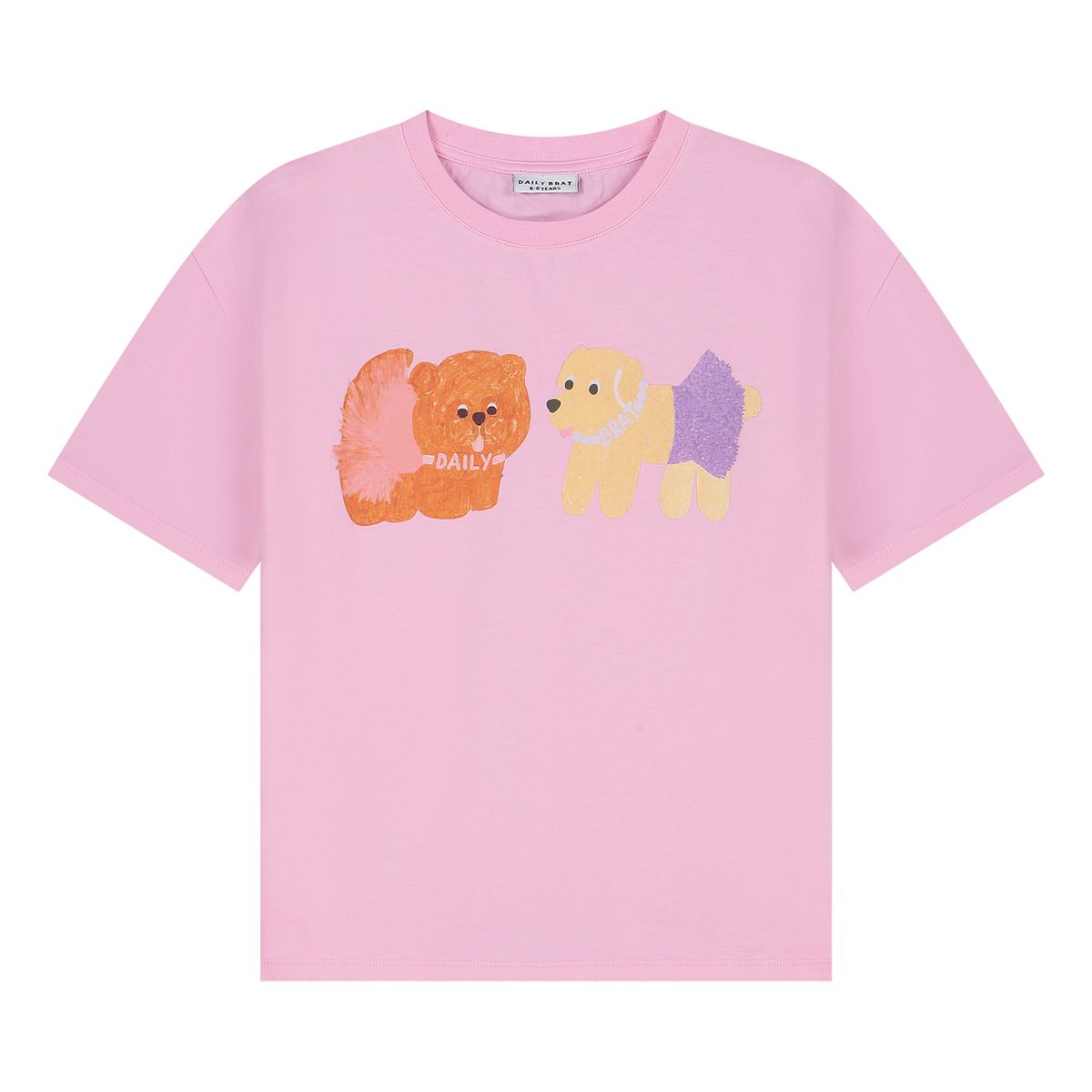Daily Brat Puppy Posse T-shirt Tender Pink