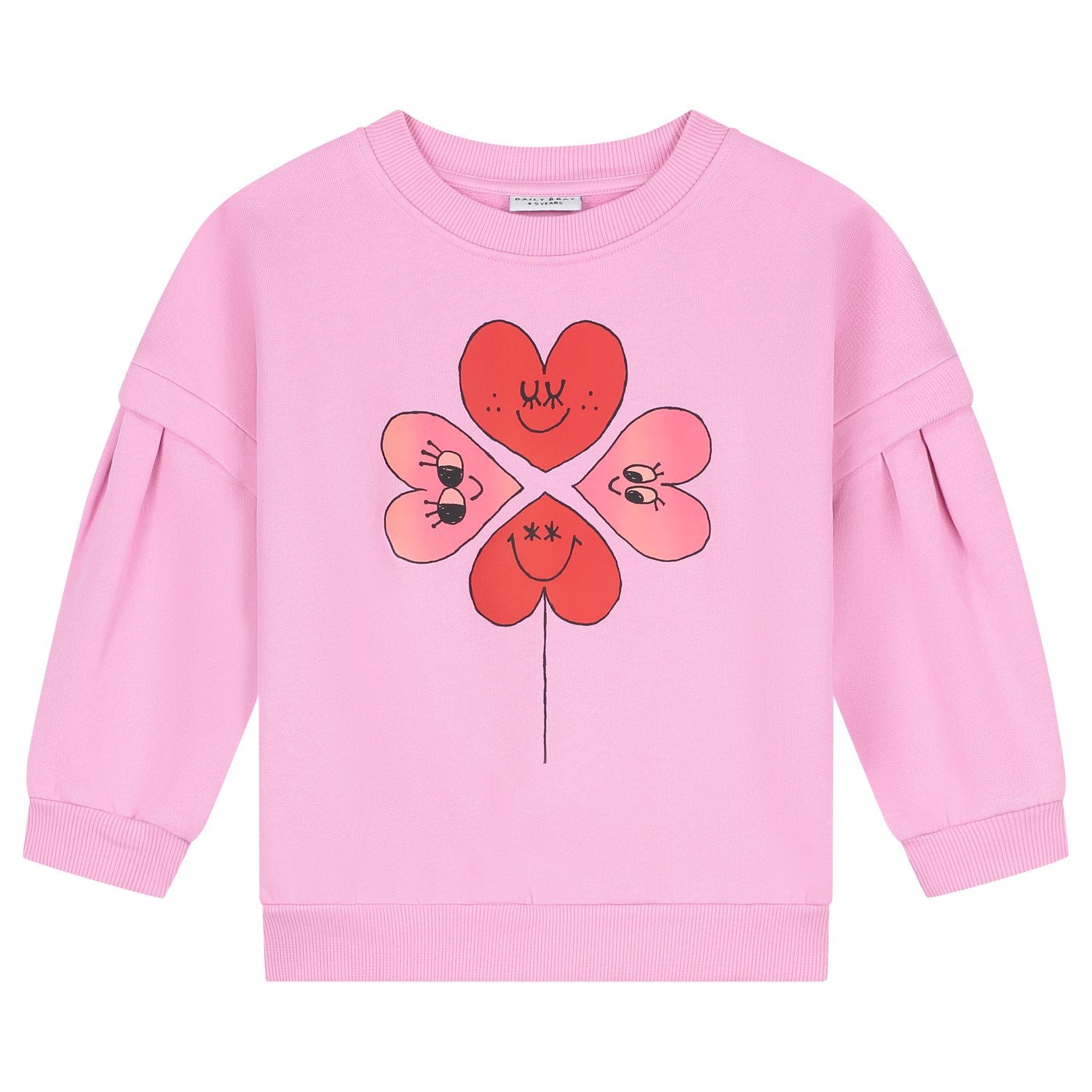 Daily Brat Sweater Four Hearts Pink
