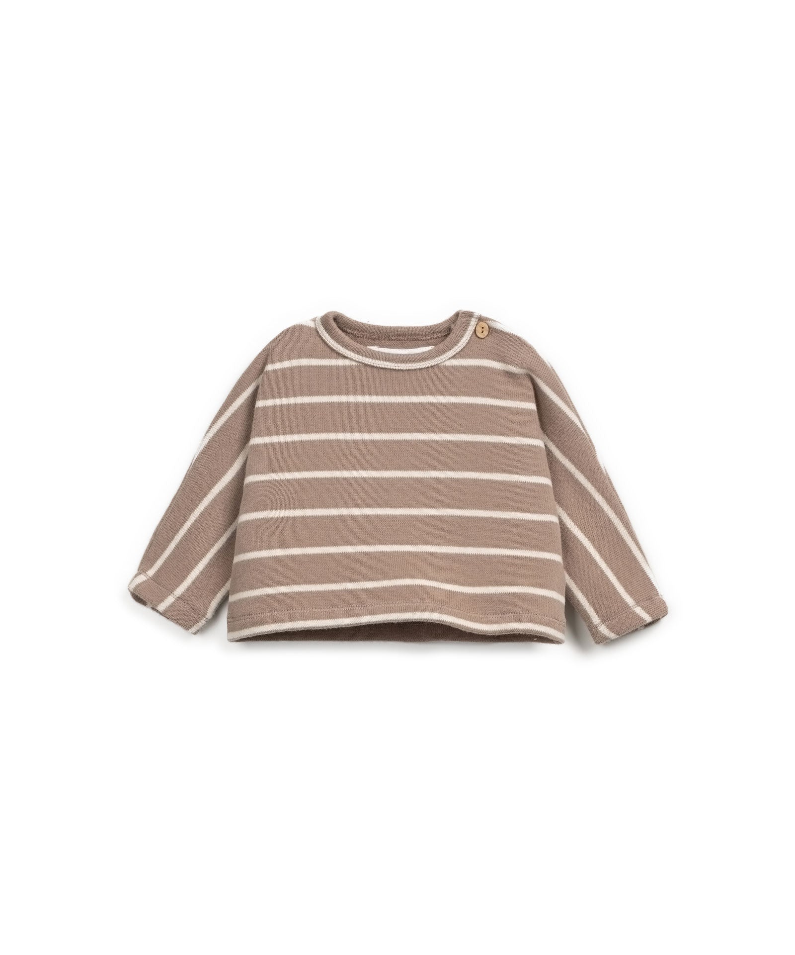 Play Up Striped Jersey Sweater Taupe
