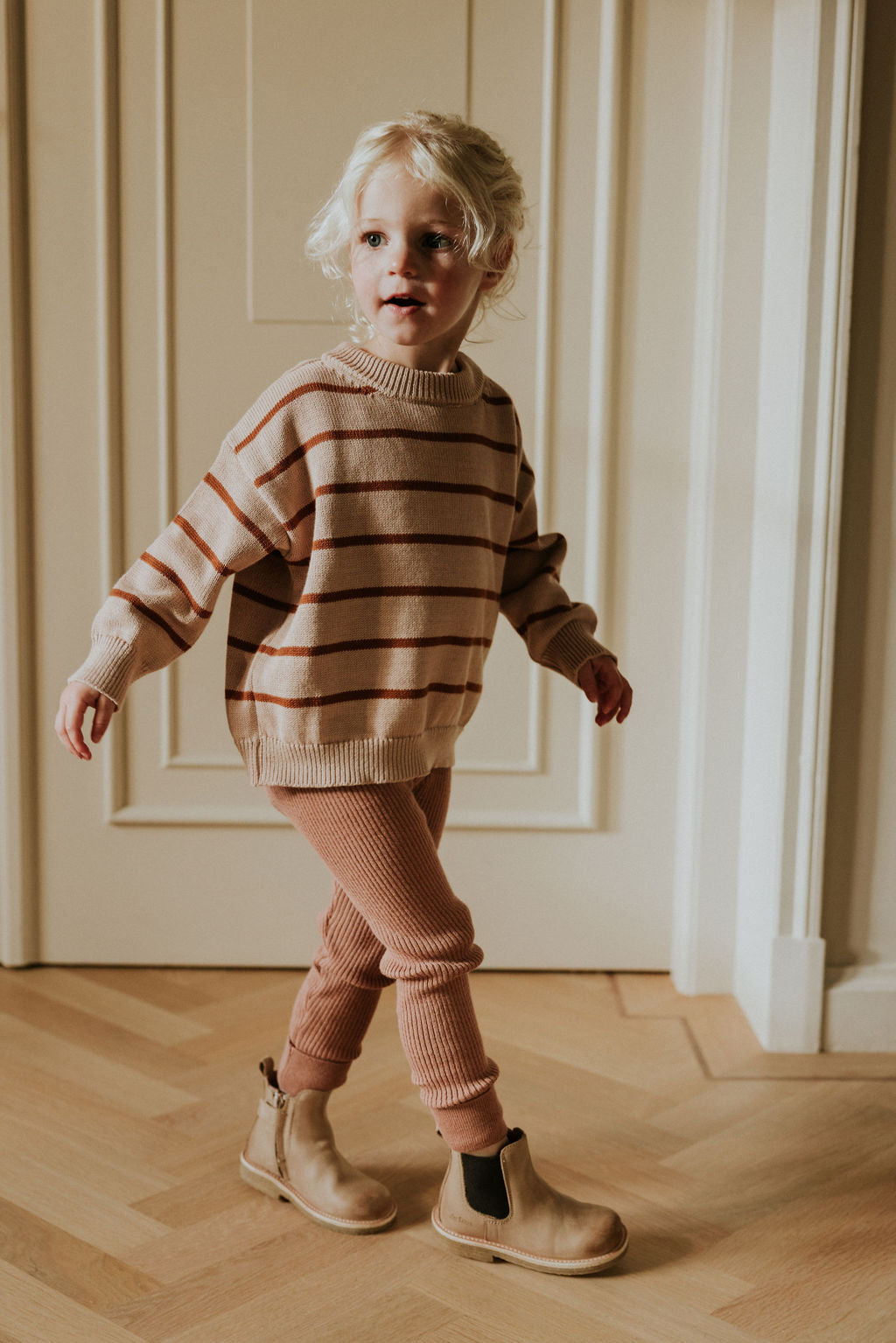 Yuki Knitted Legging Fine Rib Vintage Pink
