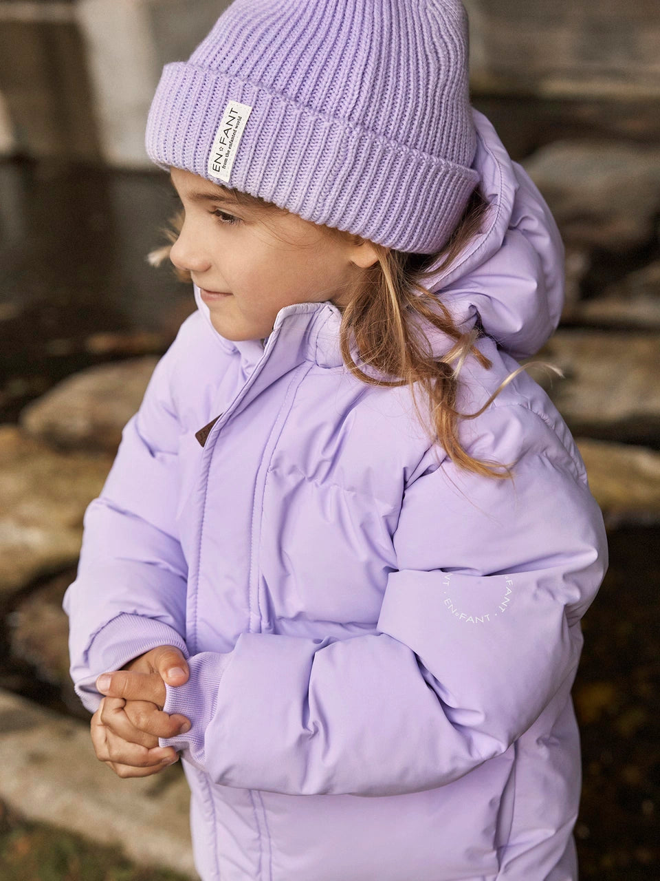 And fantas winter jacket quilt solid lavender