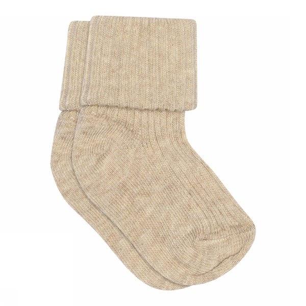 MP Denmark Cotton Rib Baby Sokken 108 Beige Melange