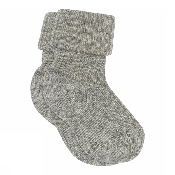 MP Denmark Cotton Rib Baby Sokken Grey Melange