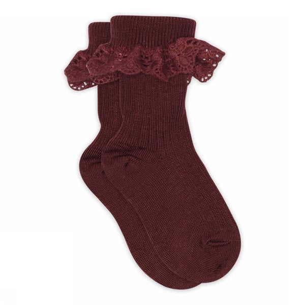 Mp Denmark Lea Socks Lace Wine Red Burgundy