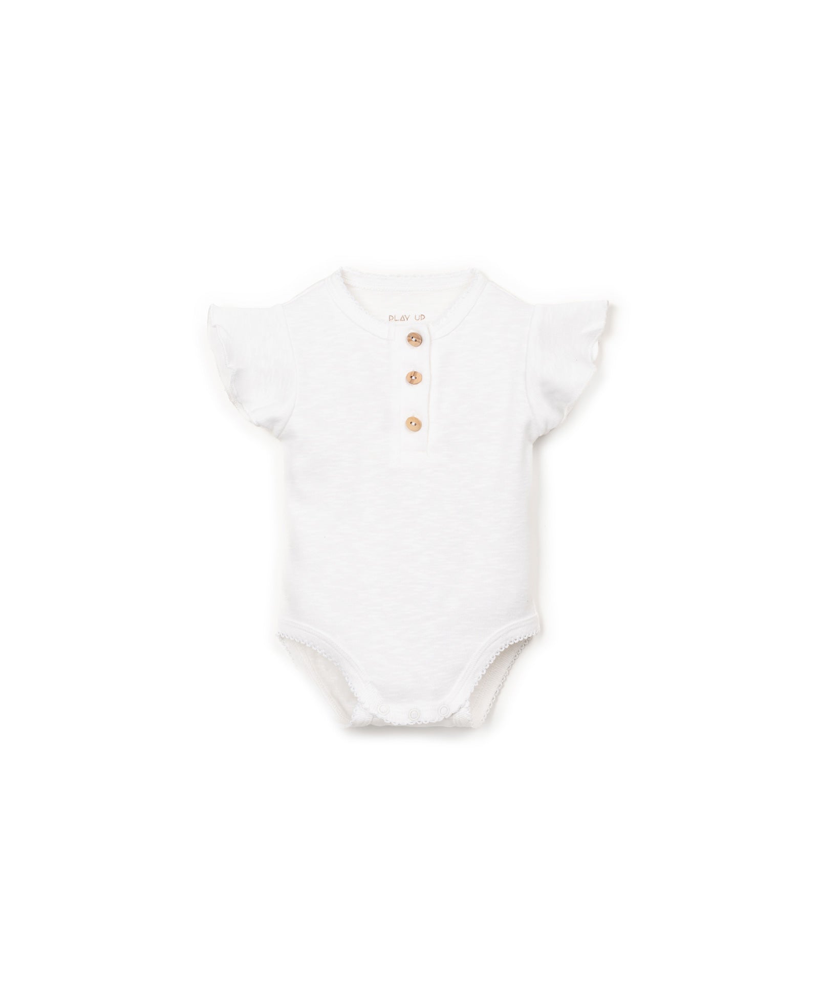 Play up Rib Flame 10902 Baby Romper Ruffle Mouw