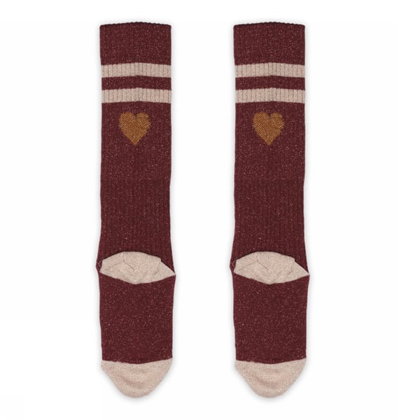 MP Denmark Elga Glitter Knie Sokken Wine Red