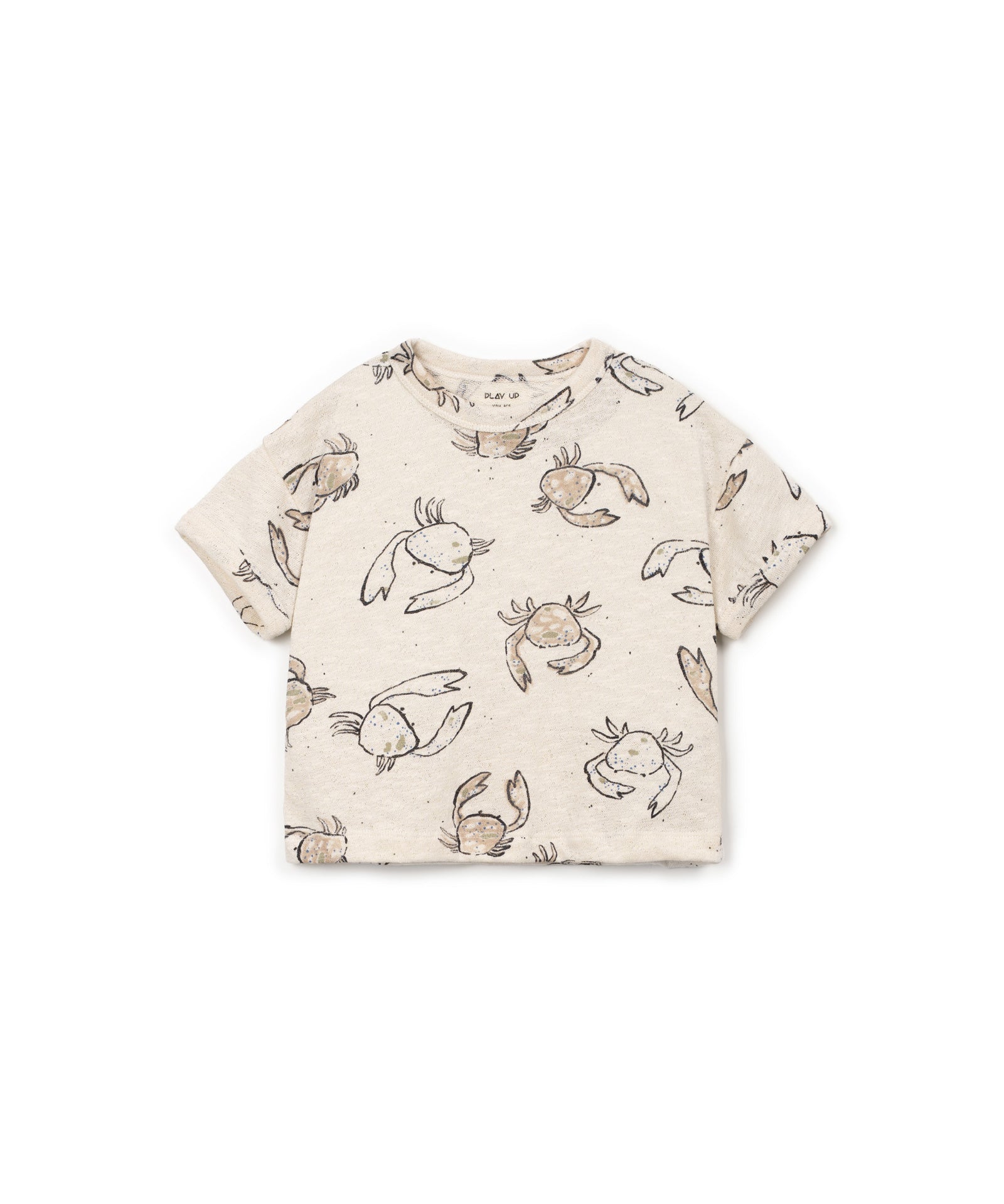 Play Up Printed Crabs Flamé Jersey T-shirt Beige