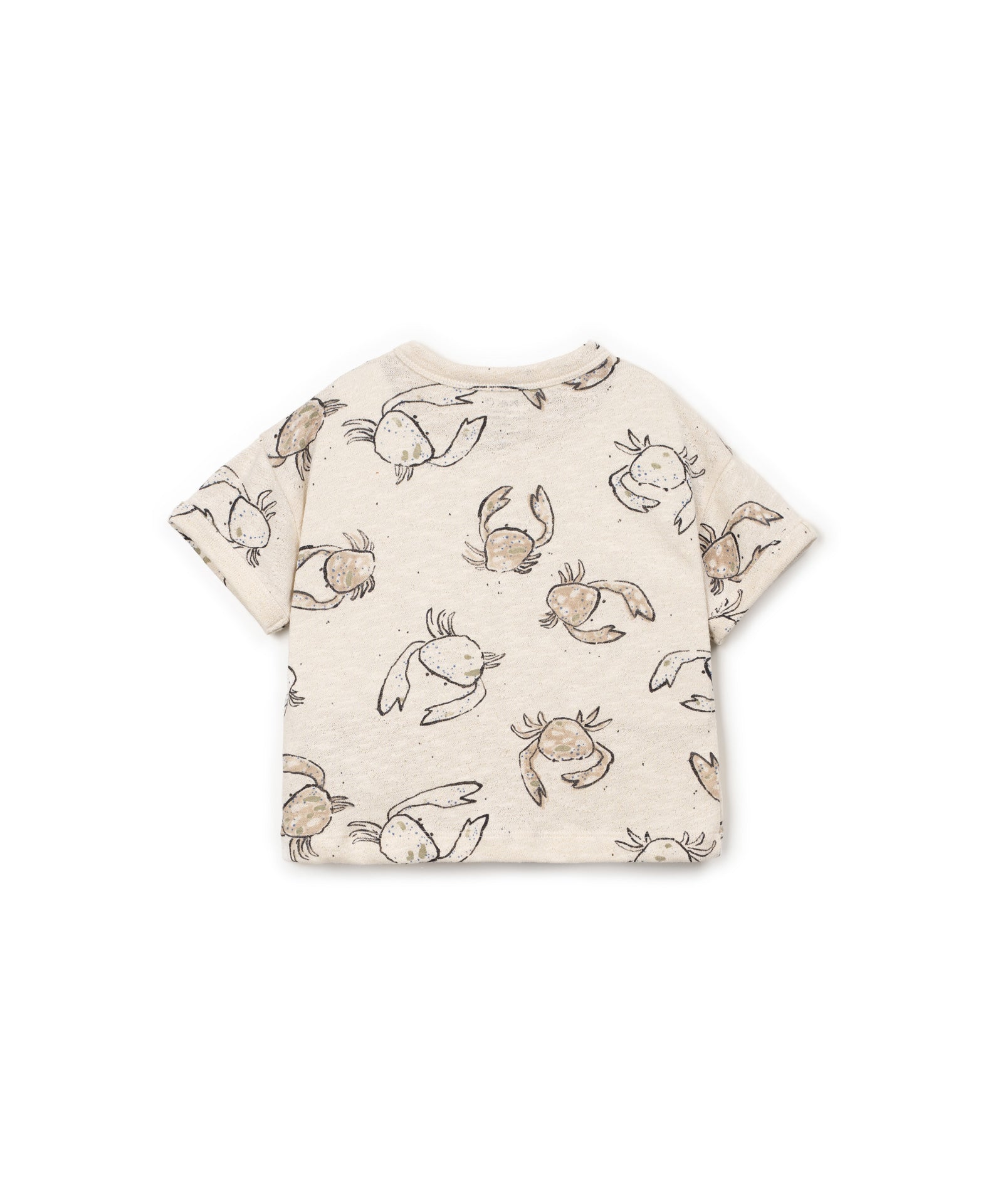 Play Up Printed Crabs Flamé Jersey T-shirt Beige