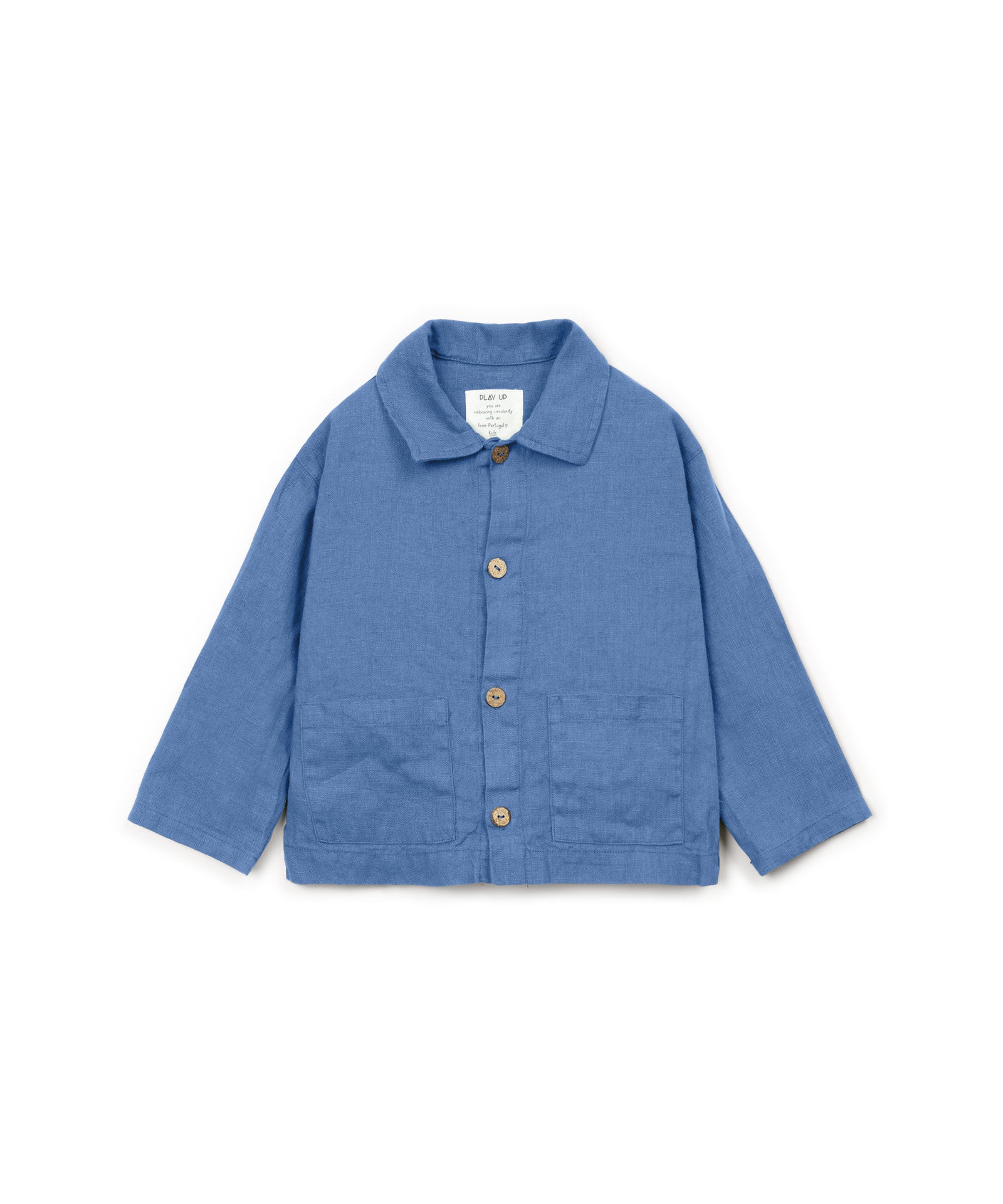 Play Up Linen Blouse Shirt Blauw