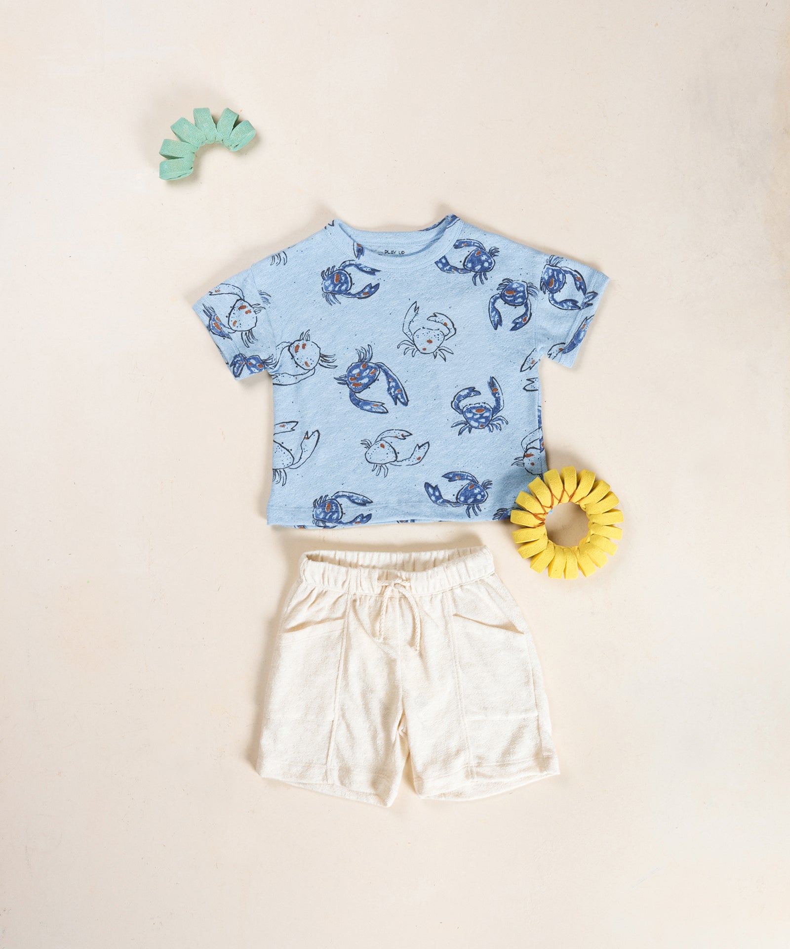 Play Up Printed Crabs Flamé Jersey T-shirt Blauw