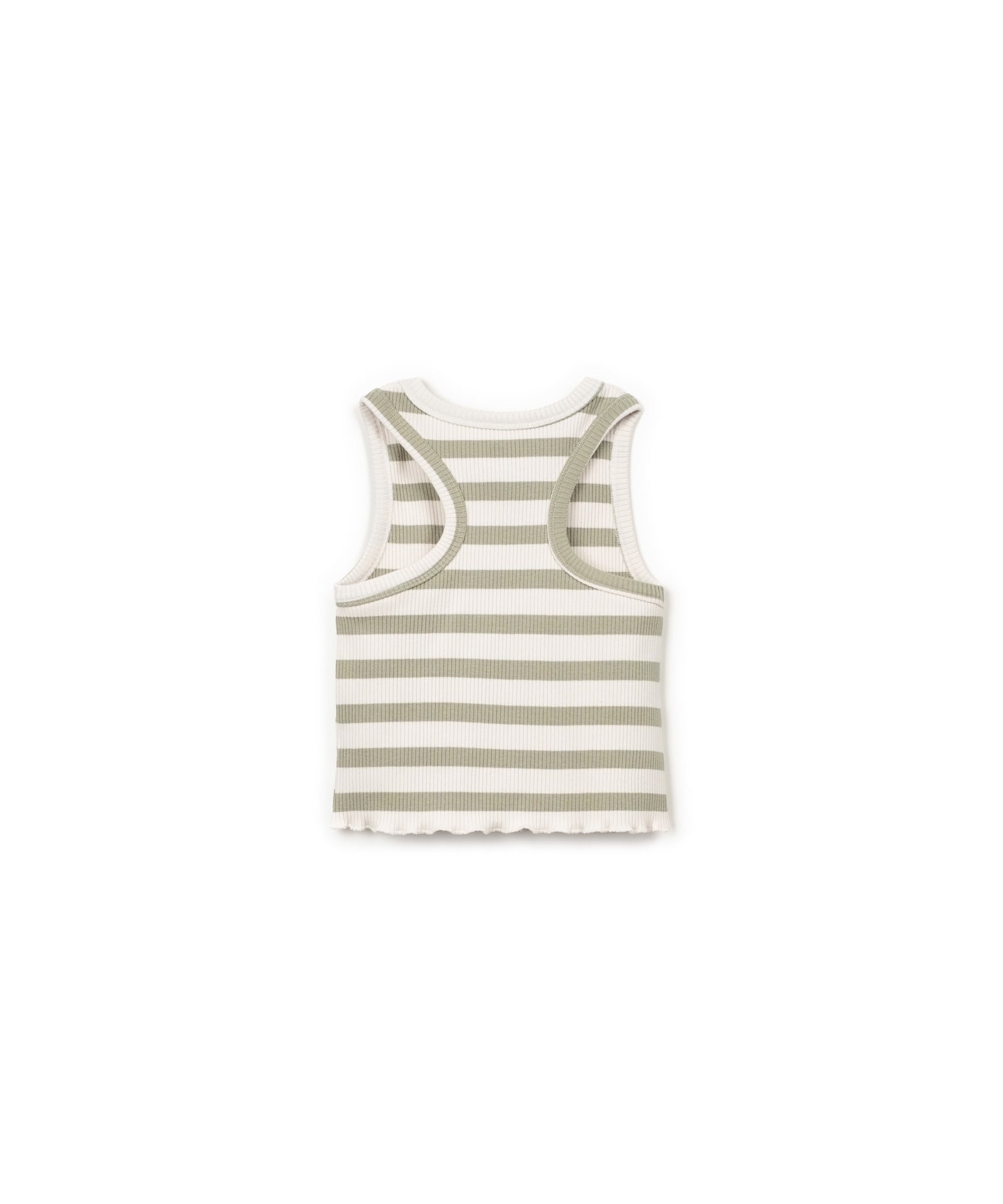 Play Up Striped Rib Top Beige groen