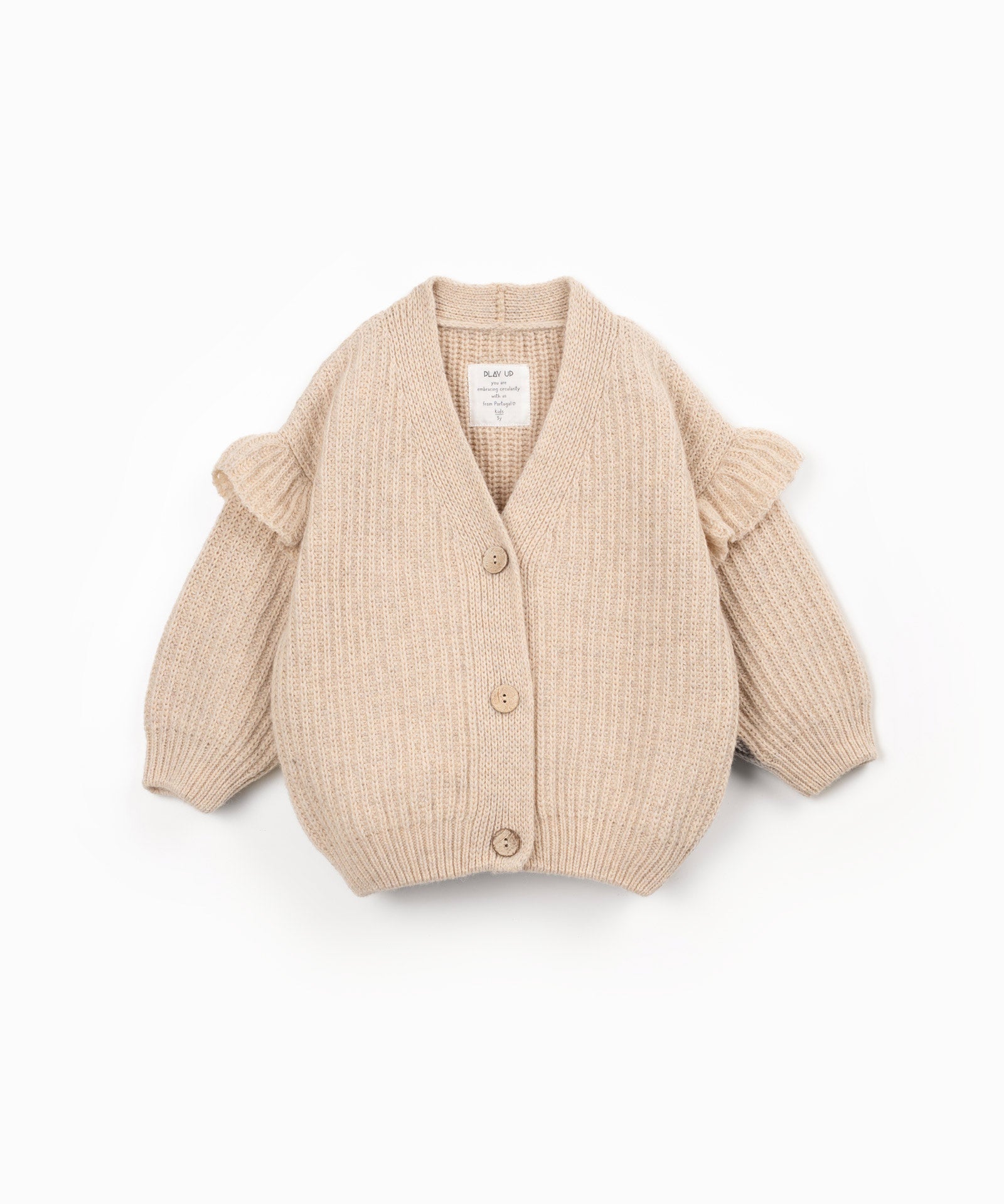 Play Up Knitted Cardigan Ruflle Mouw