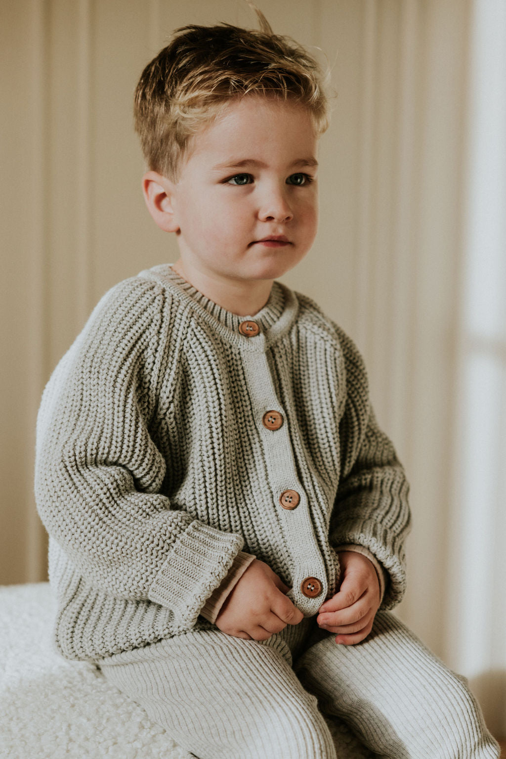 Yuki Raglan Cardigan Grey Melange