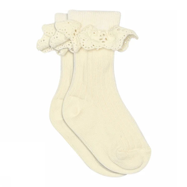 MP Denmark Lace Baby Sokken Cream