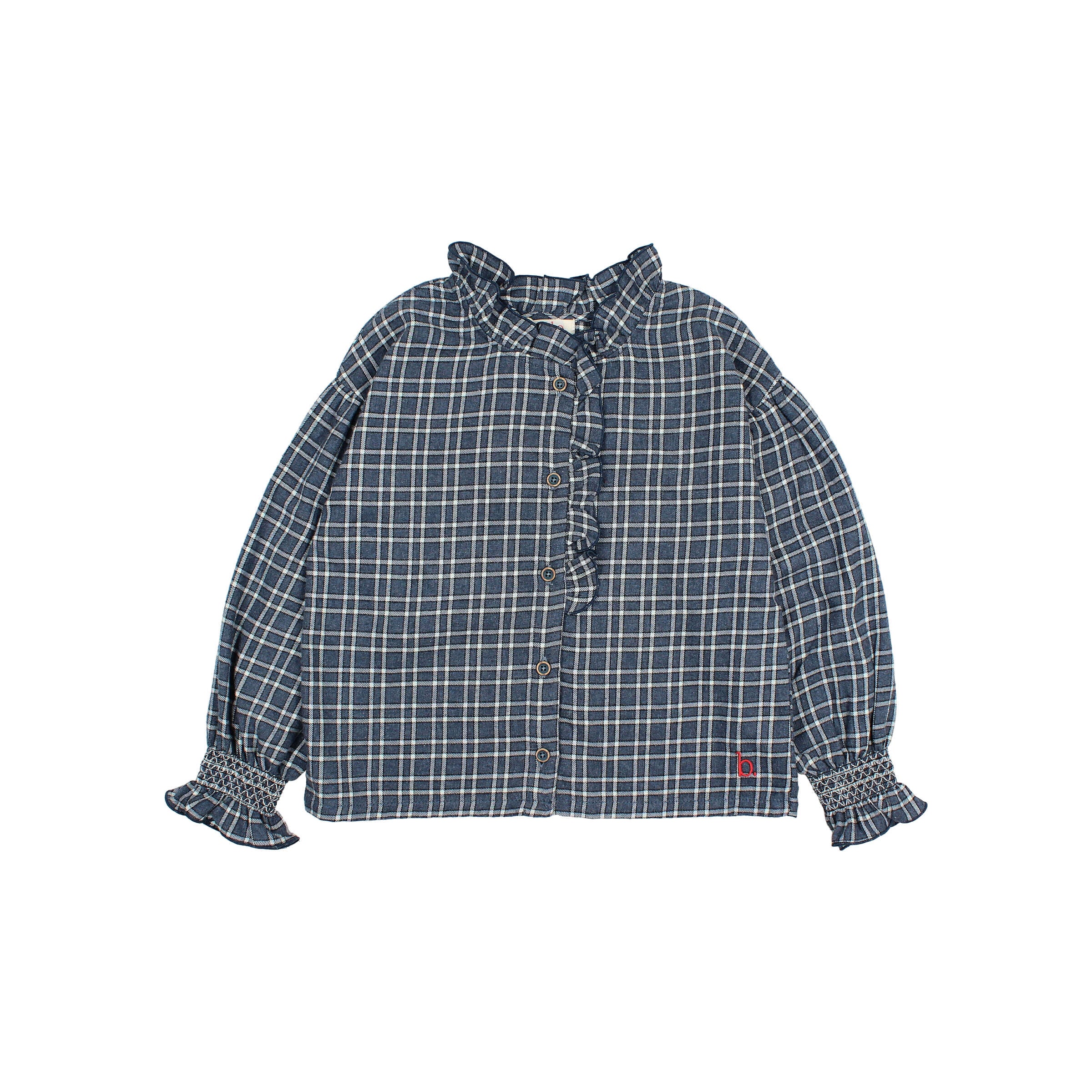 Búho Tartan Blouse Navy