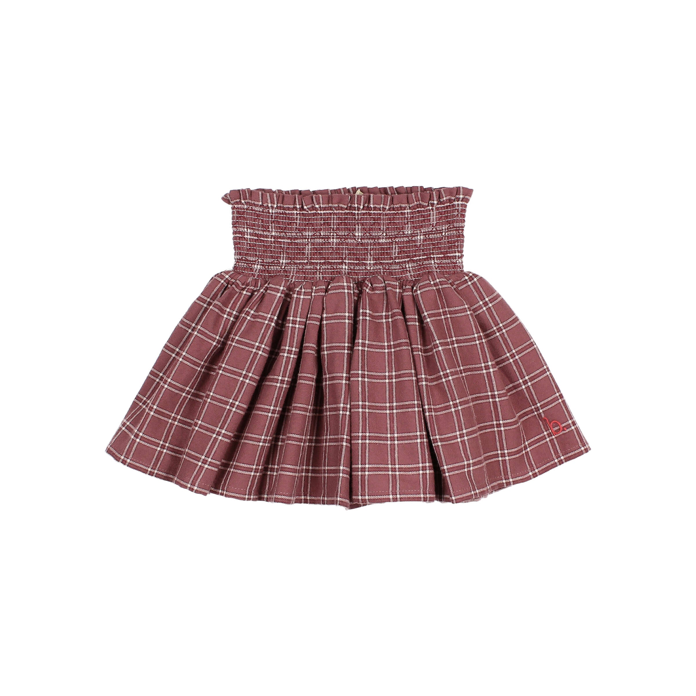 Búho Tartan Skirt Pomegranate