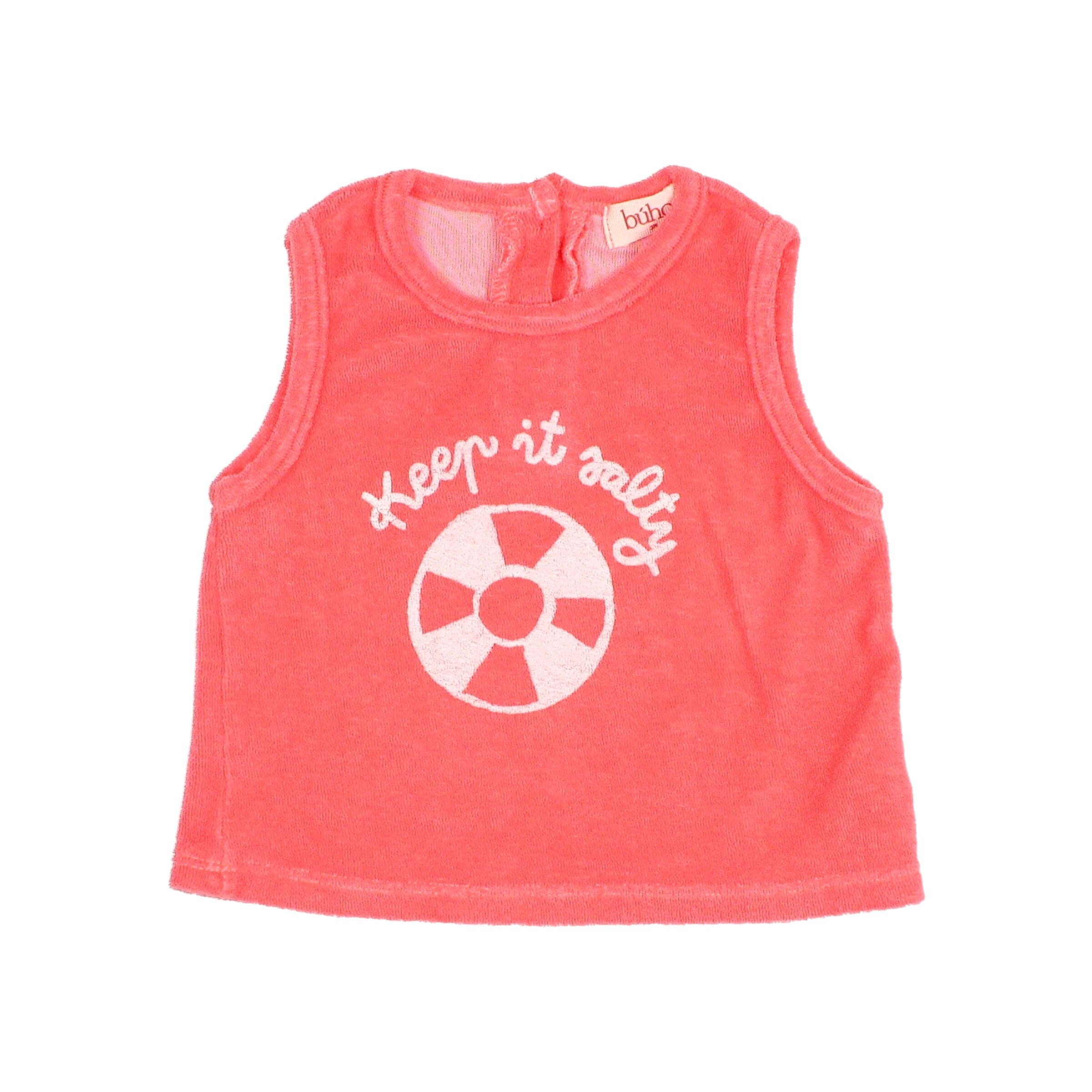 Búho Baby Terry T-shirt Coral