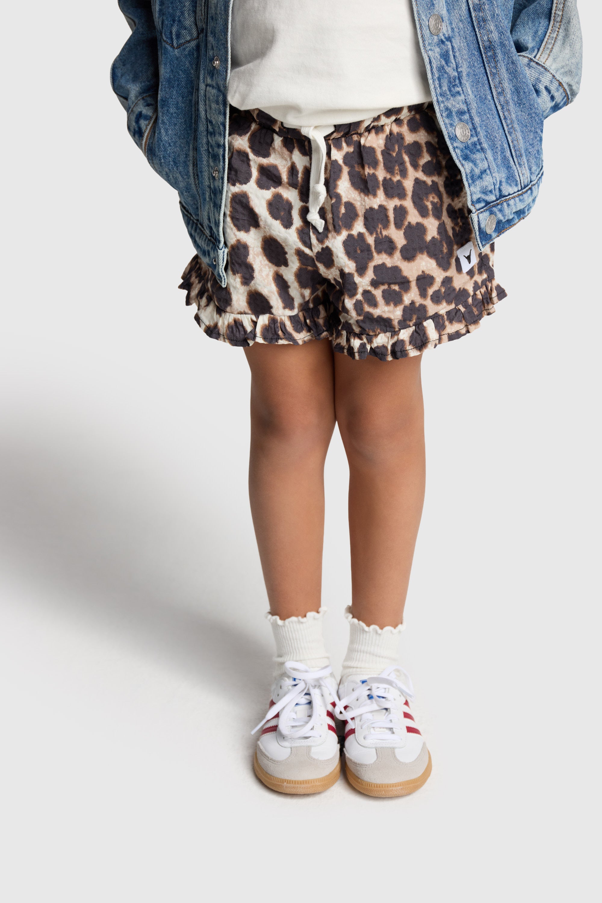 Alix Mini Animal Shorts With Ruffles