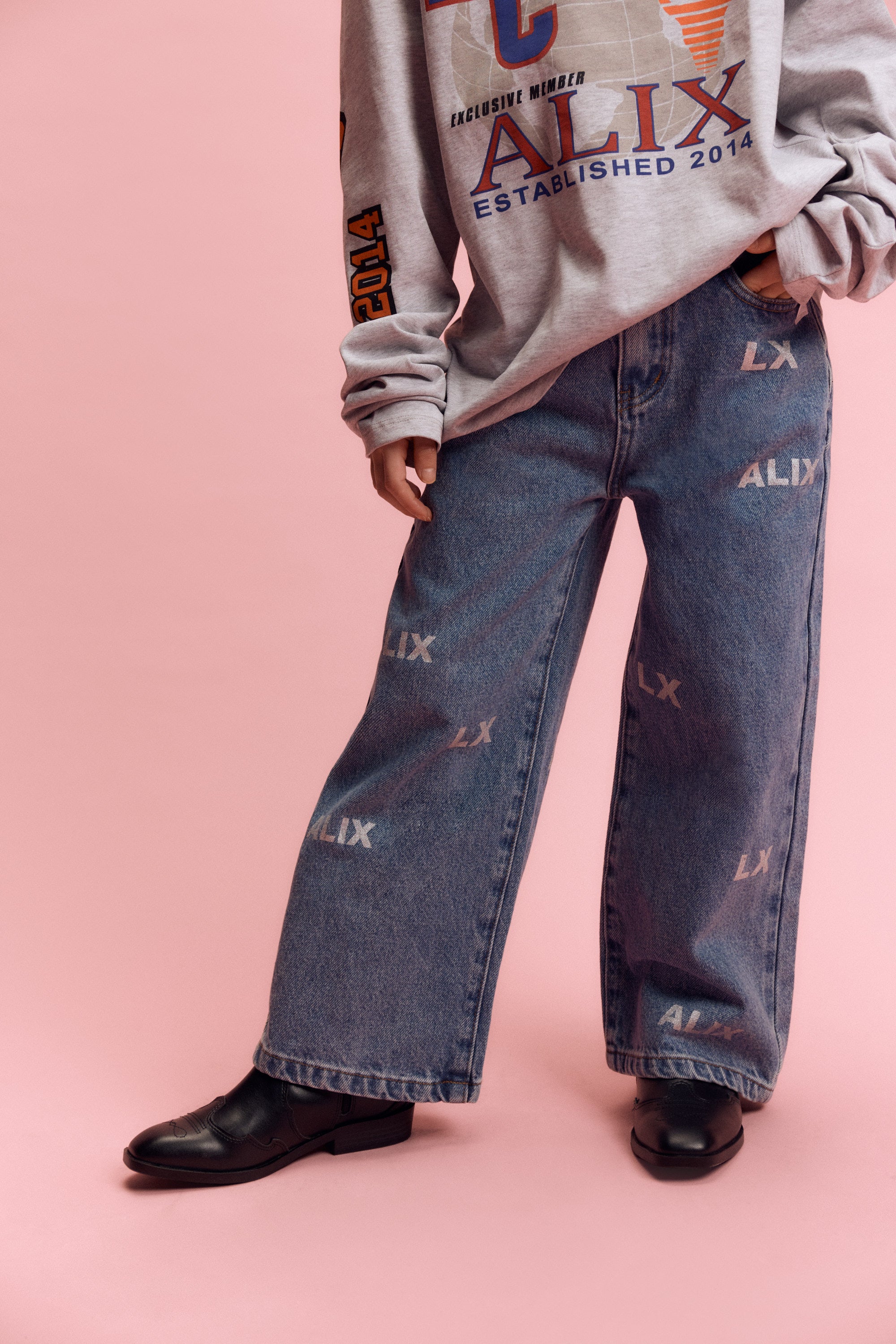 Alix Mini Wide Leg Denim Pants