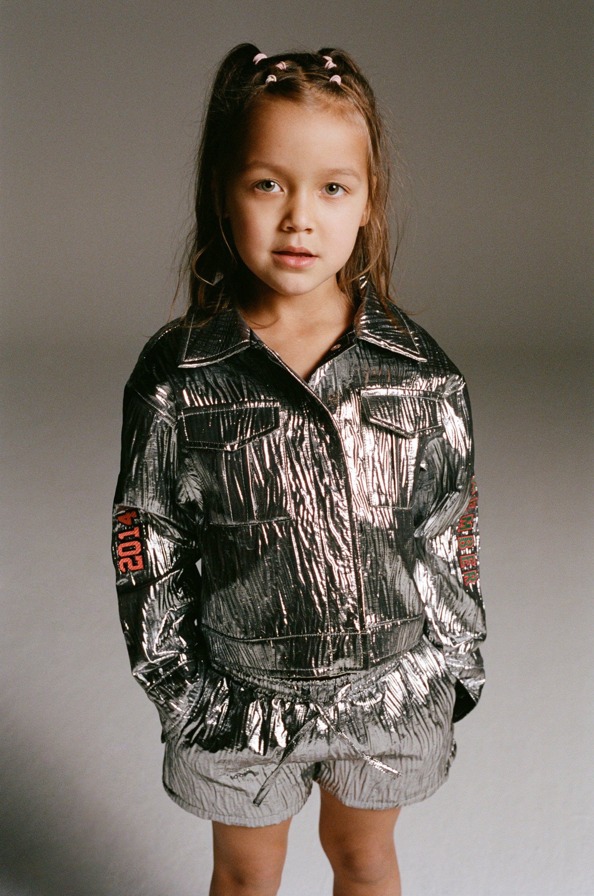 Alix Mini Woven Silver Shorts