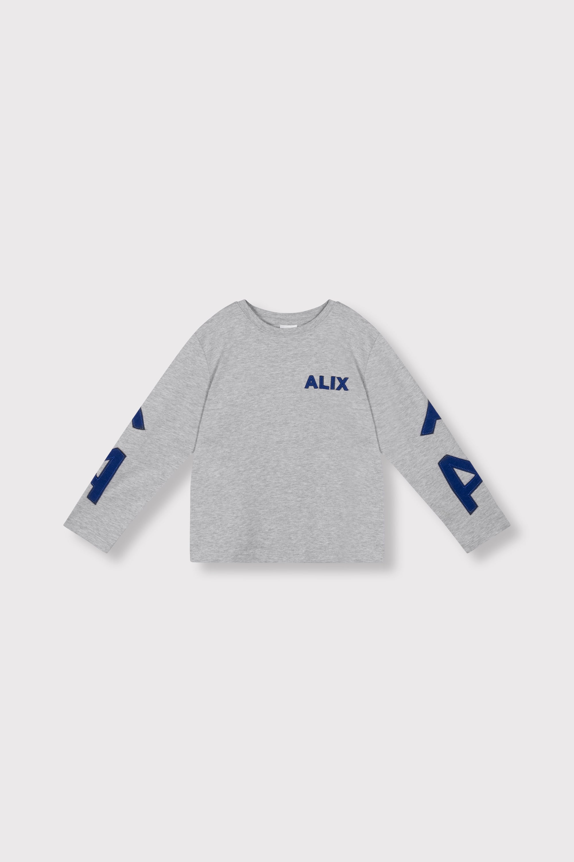 Alix Mini Knitted Patches Longsleeve Light Grey Melange