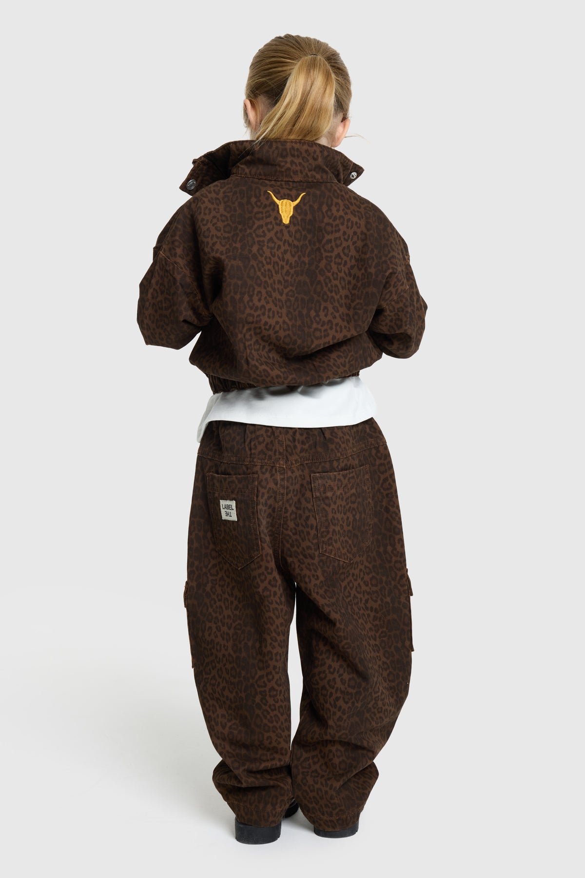 Alix Mini Kids Woven Leopard Cargo Pants