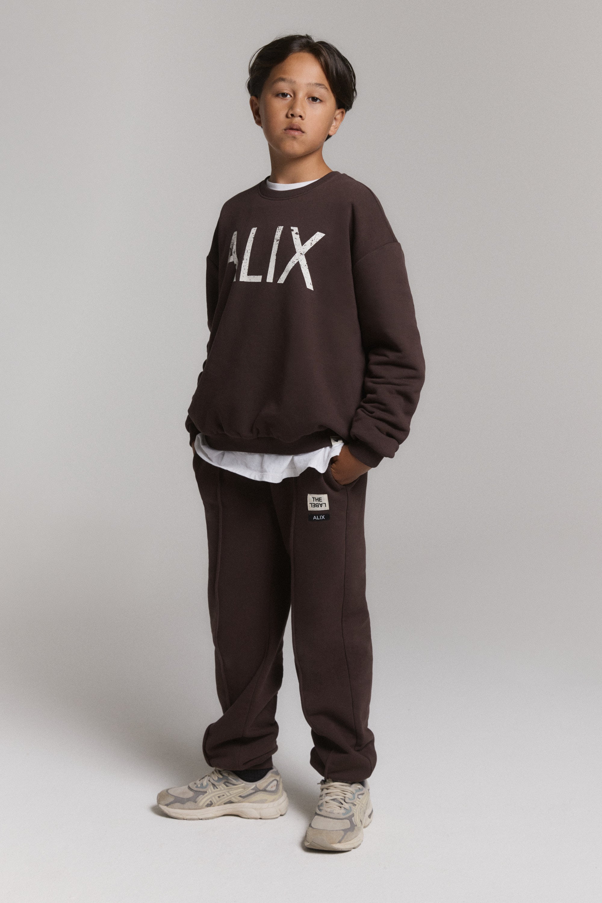 Alix Mini Knitted Pintuck Pants Warm Brown