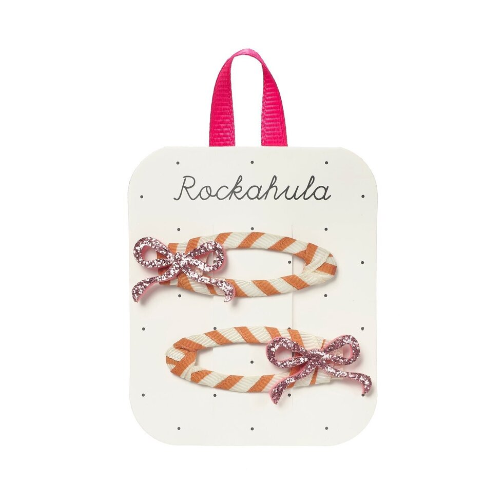 Rockahula Stripy Glitter Bow Haarclip