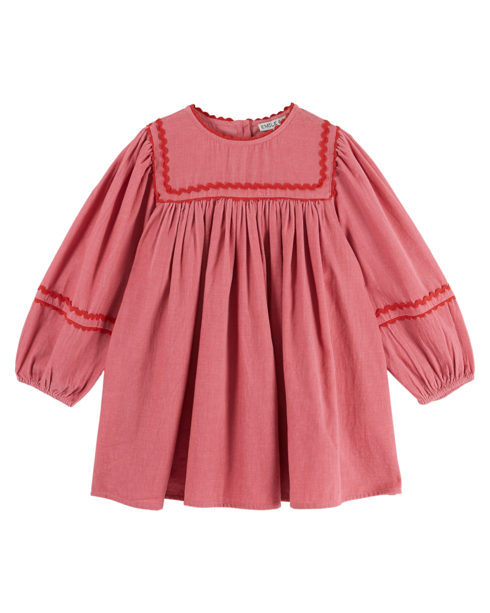 Emile & Ida Robe Velours Unie Jurk Framboise