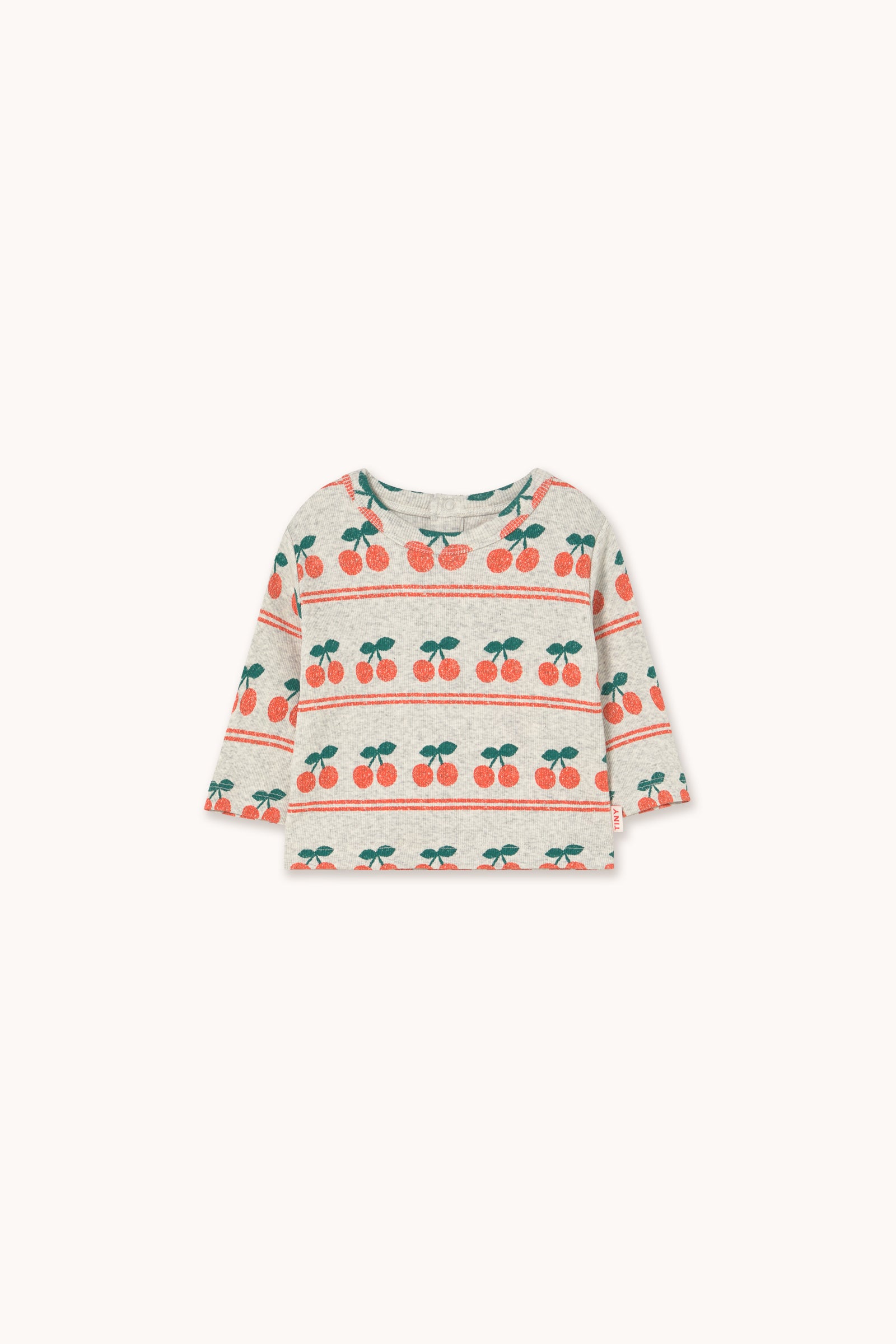 Tiny Cottons Cherry Pattern Rib Baby Tee
