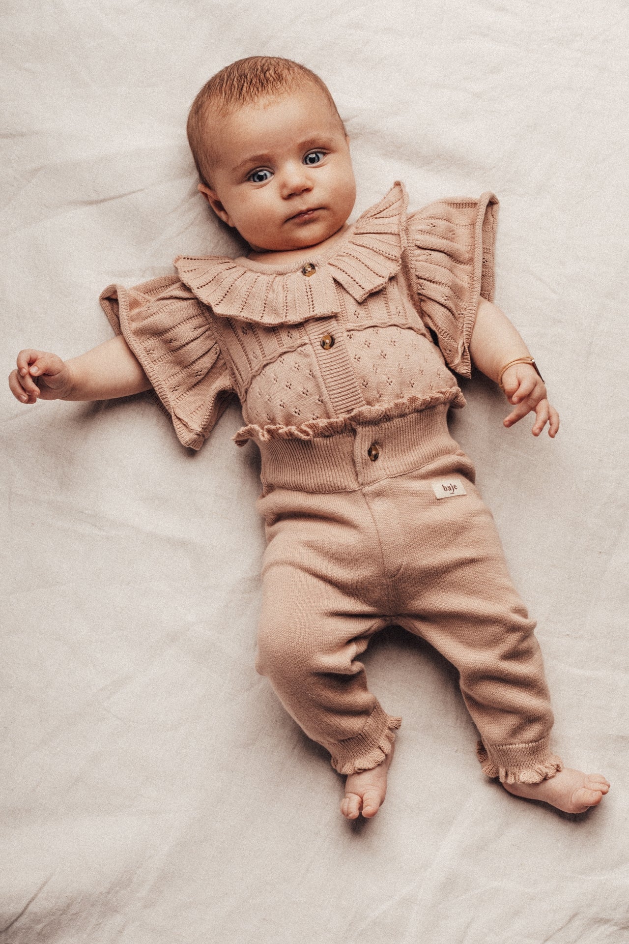 Baje Studio Lauren Gebreide Baby Broek Rose Cafe