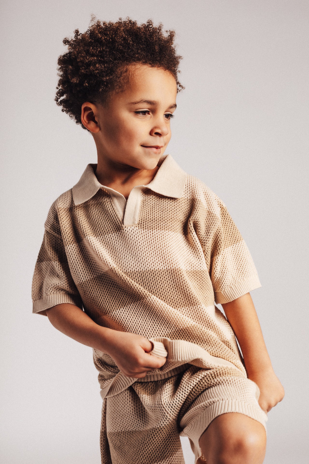 Baje Studio Sev Polo T-shirt Taupe