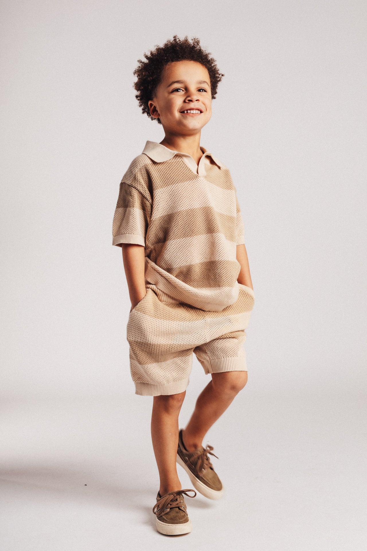 Baje Studio Sev Polo T-shirt Taupe