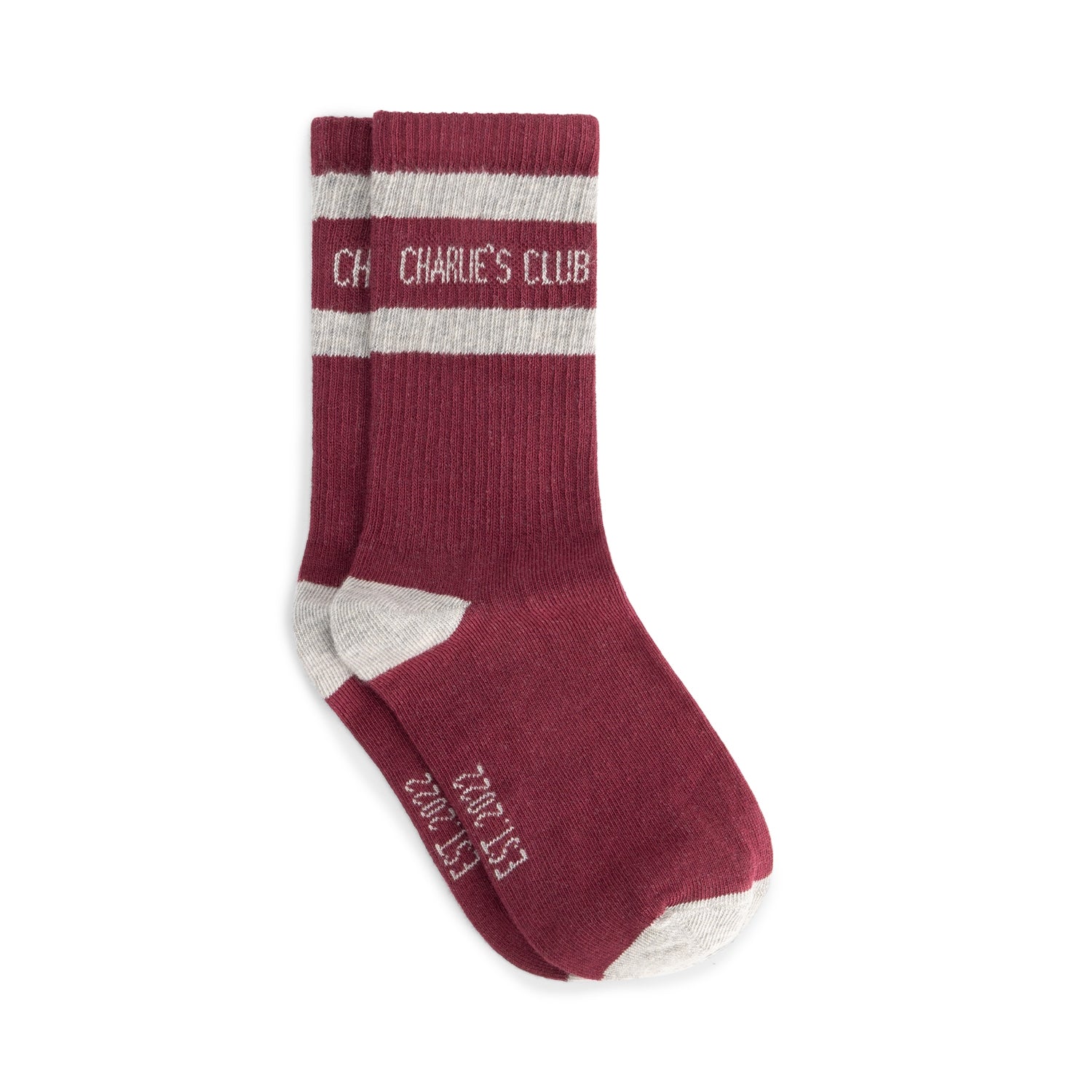 Charlie Petite Luca Sokken Bordeaux Grey melange