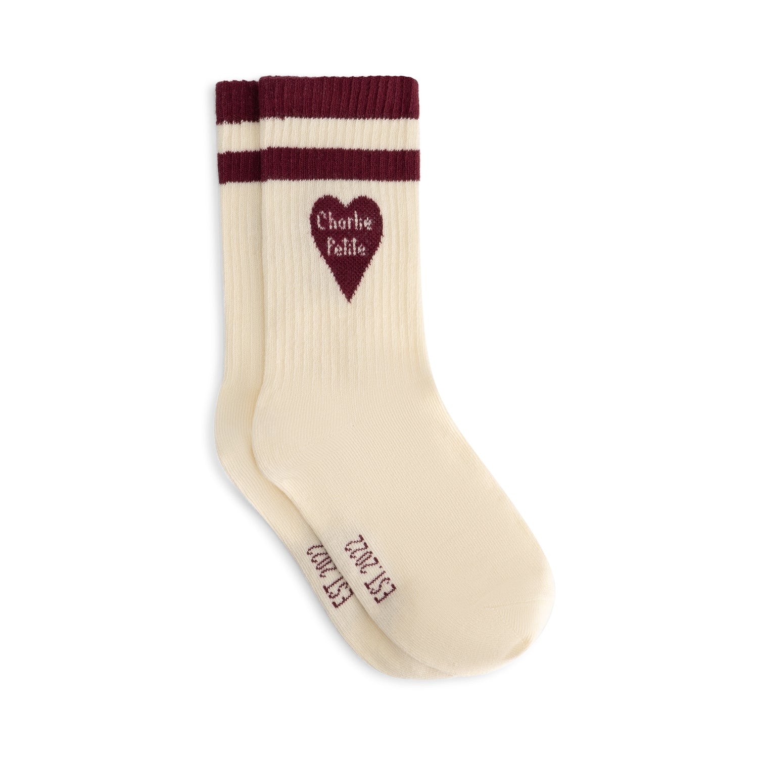 Charlie Petite Soy Sokken Ecru Bordeaux