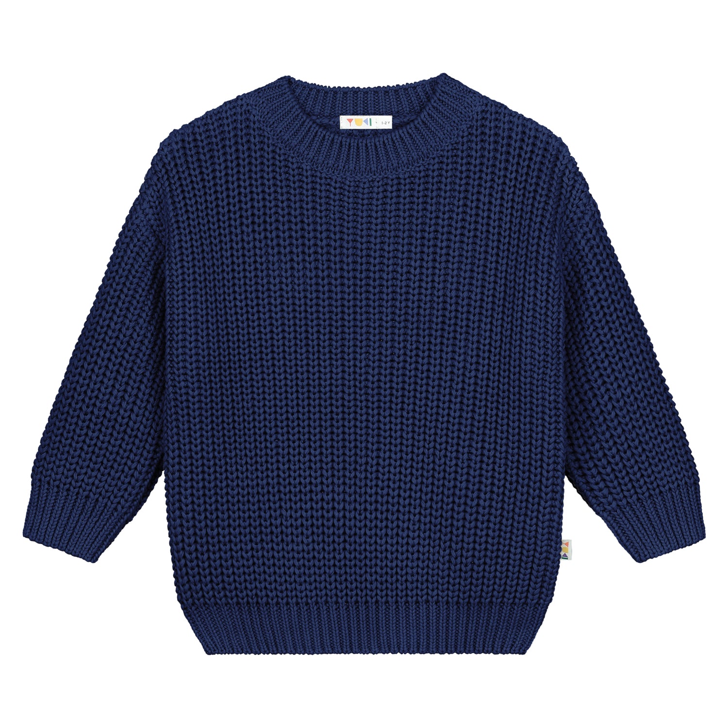 Yuki Chunky Knitted Sweater Navy Unisex