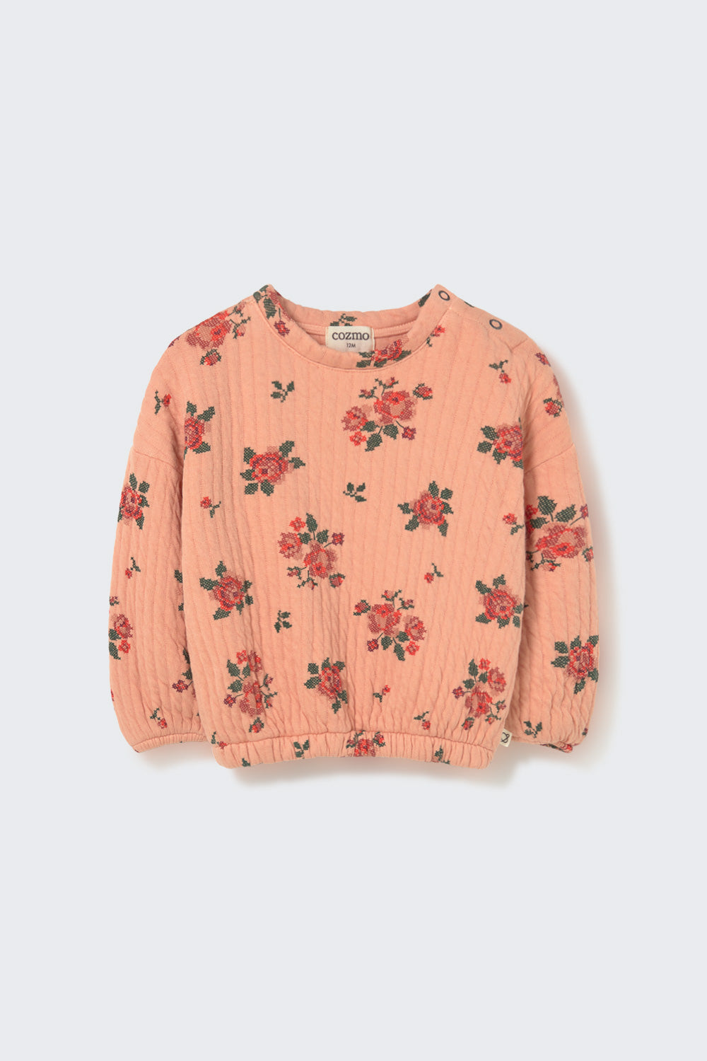 My Little Cozmo Baby Erin Petal Quilted Floral Print Sweater