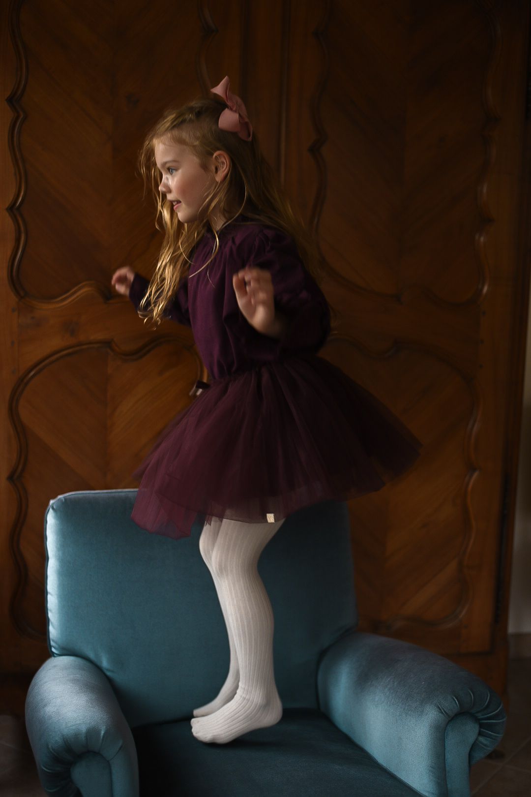 LRDM Petits Julie Tutu Dress Burgundy Dress