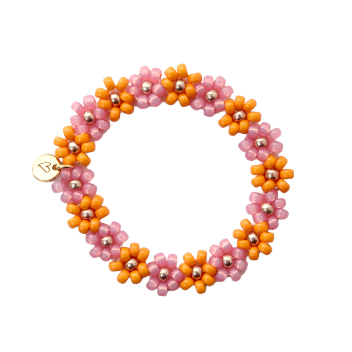 Love Issue Bracelet Daisy Elastic Orange Pink