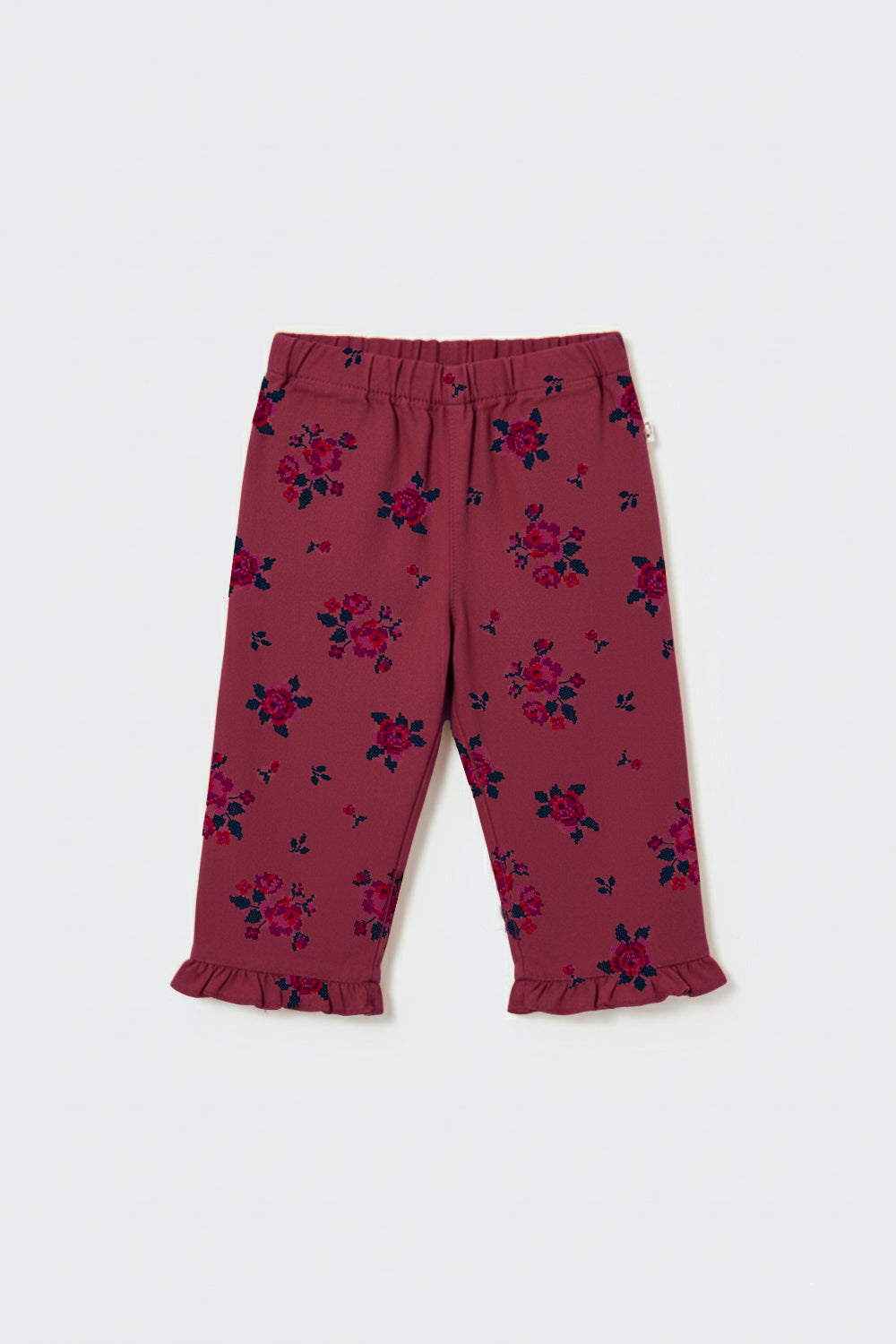 My Little Cozmo Baby Jane Prune-Cross Floral Twill Pants