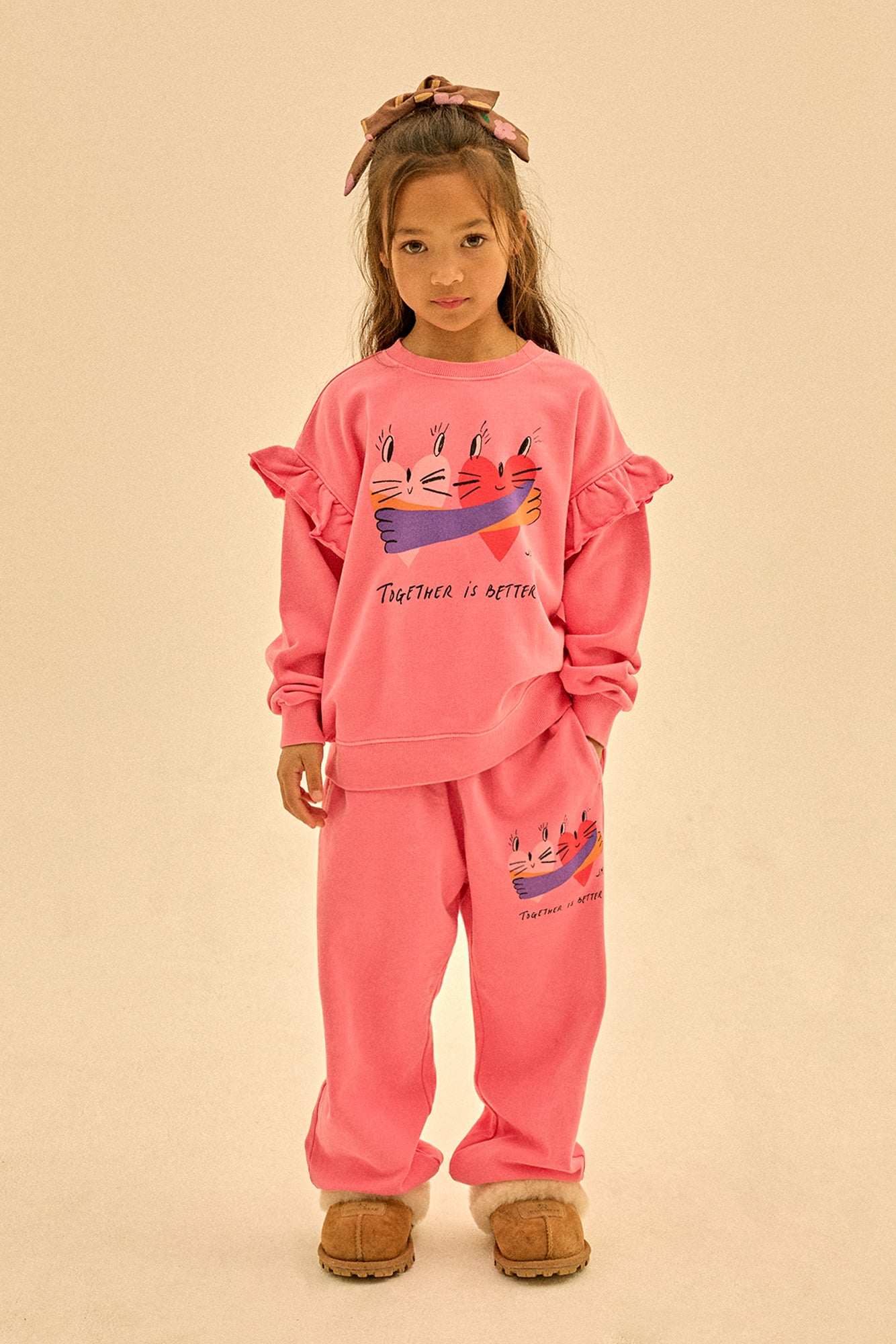 Jelly Mallow Together Pigment Ruffled Sweatshirt Girls