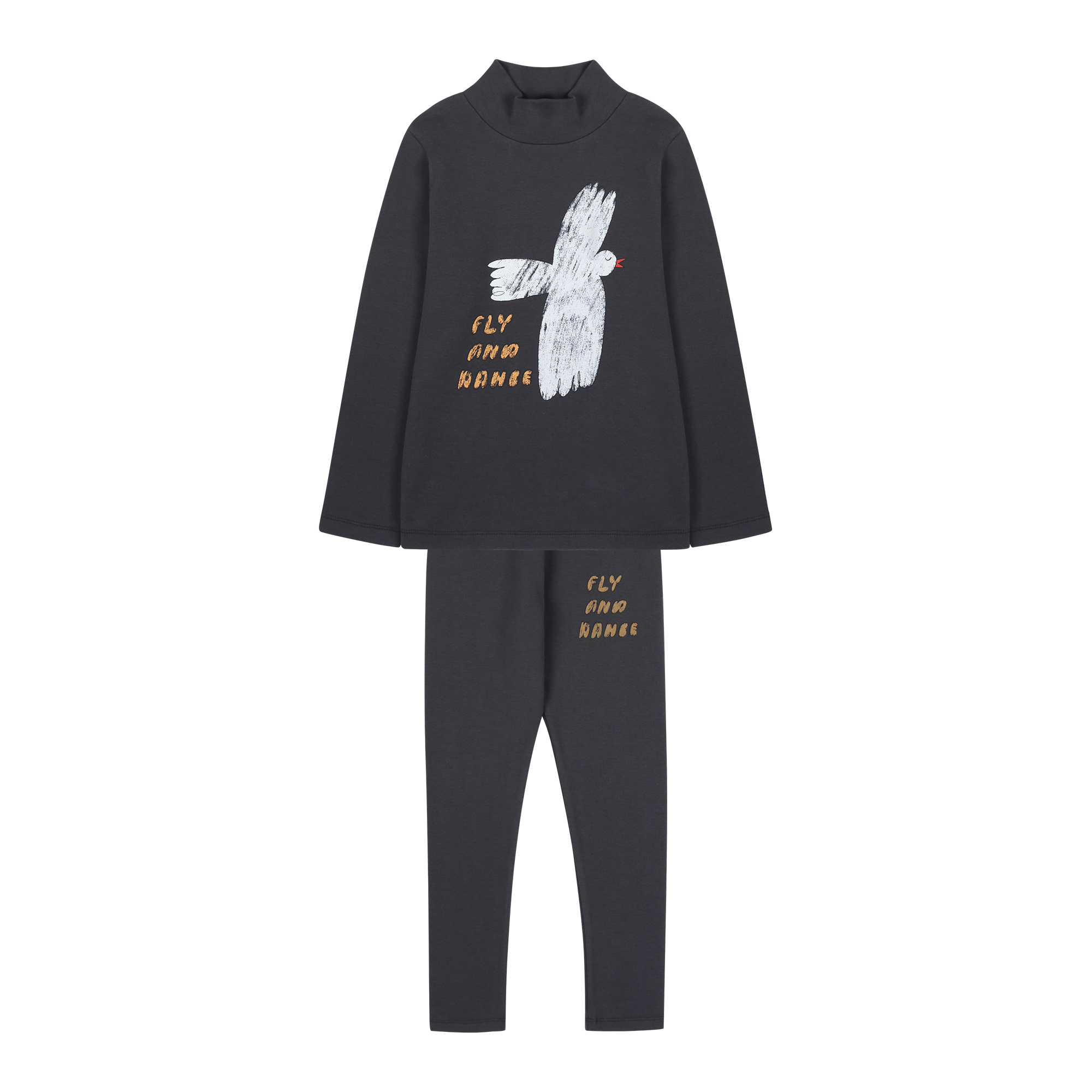 Jelly Mallow Bird Fleece Set Girls
