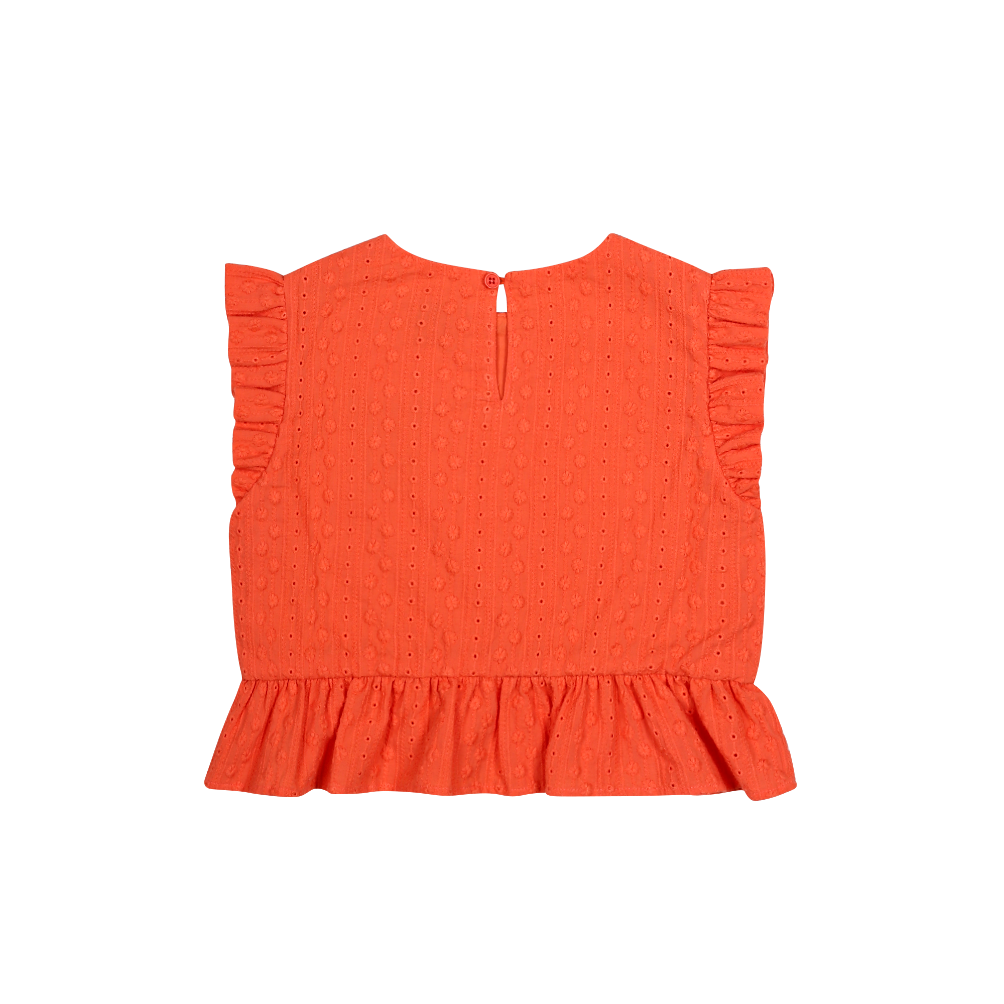 Jelly Mallow Cherry Ruffle Sleeveless Blouse