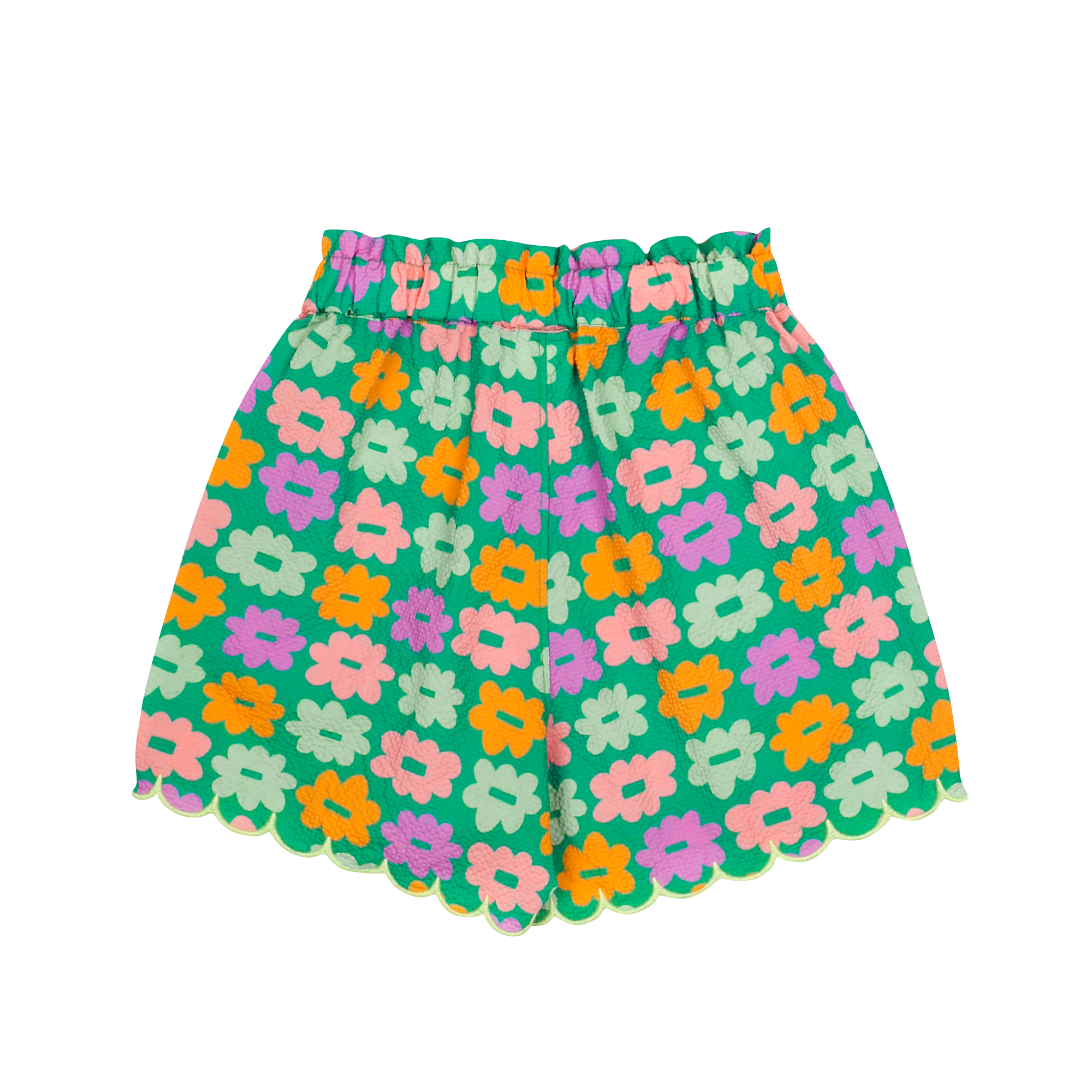 Jelly Mallow Flower Seersucker Shorts