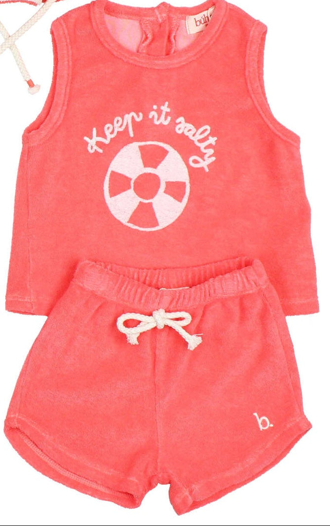 Búho Baby Terry Shorts Coral
