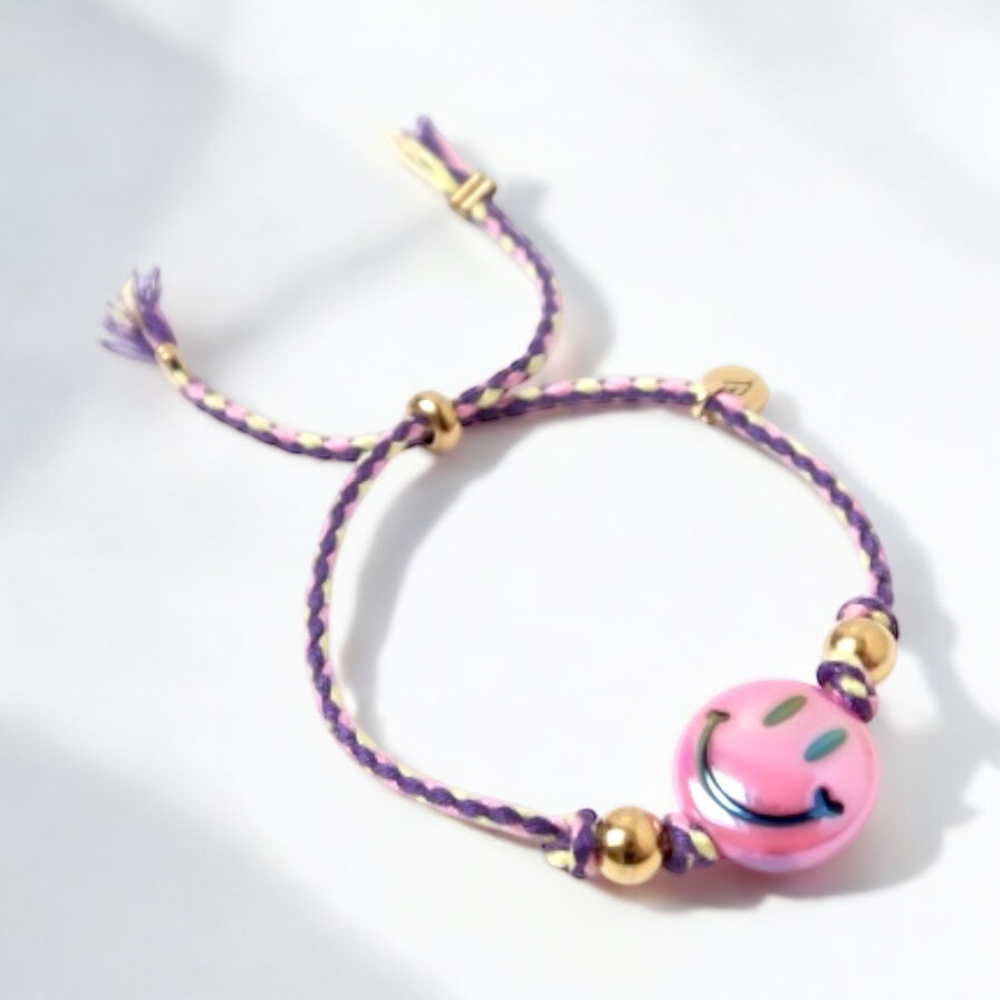 Love Issue - Bracelet "Happy Smiley" Fuchsia Purple