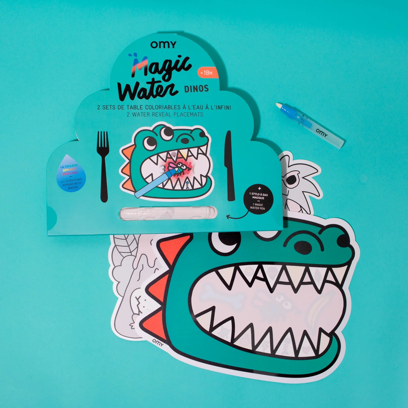 OMY Magic Water Dinos Kleurset voor op tafel