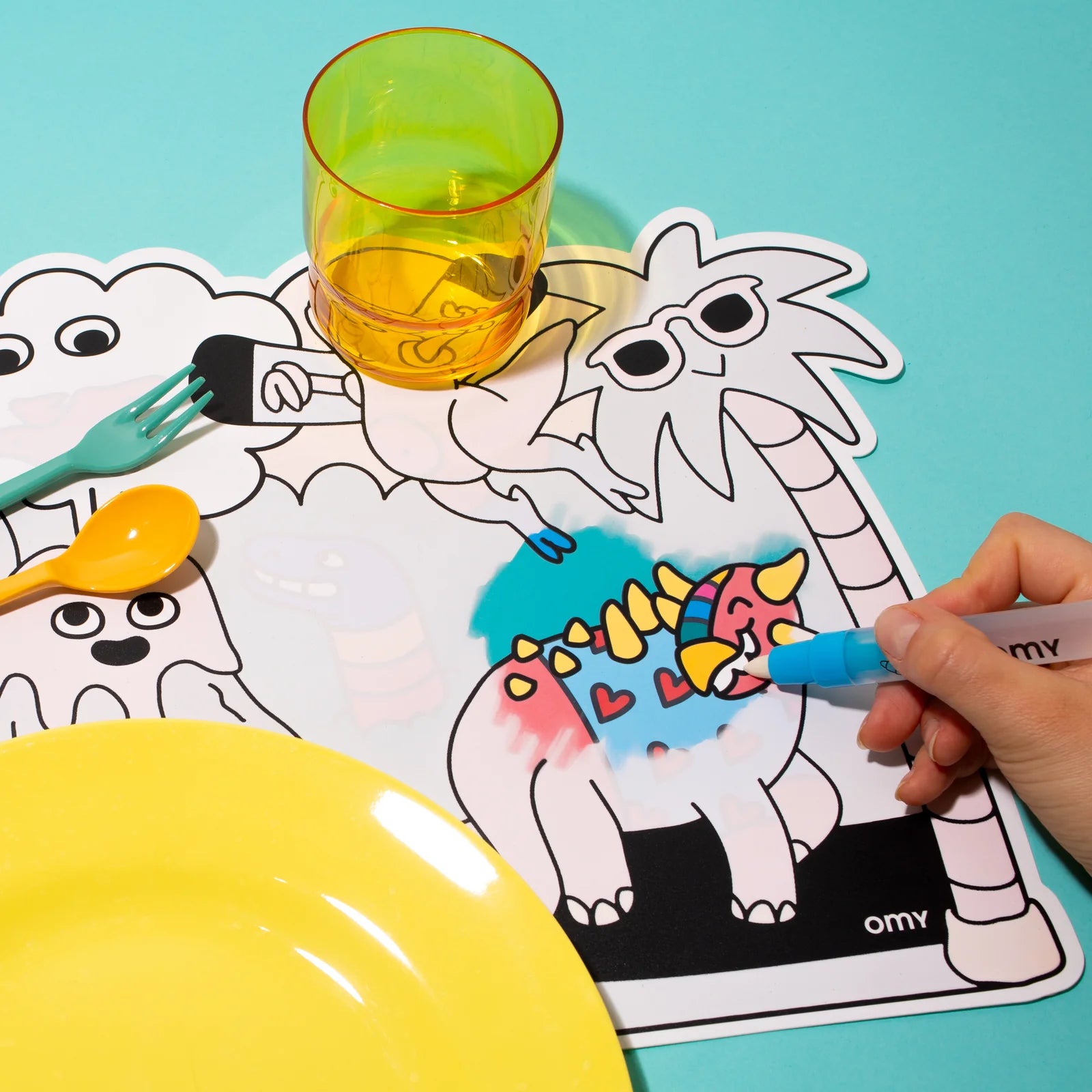 OMY Magic Water Dinos Kleurset voor op tafel